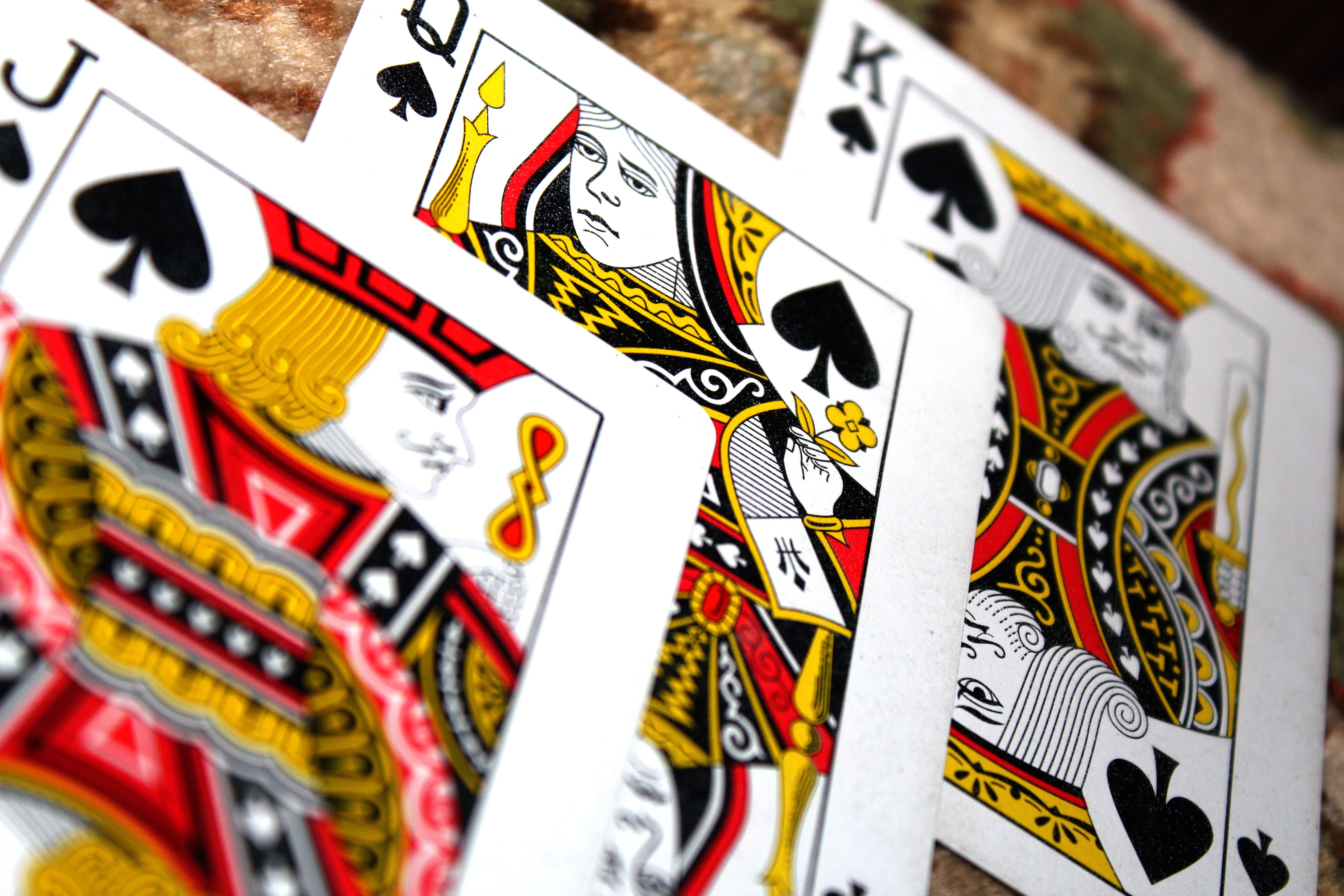 King, Jack, And Queen Of Spades Playing Cards · Free