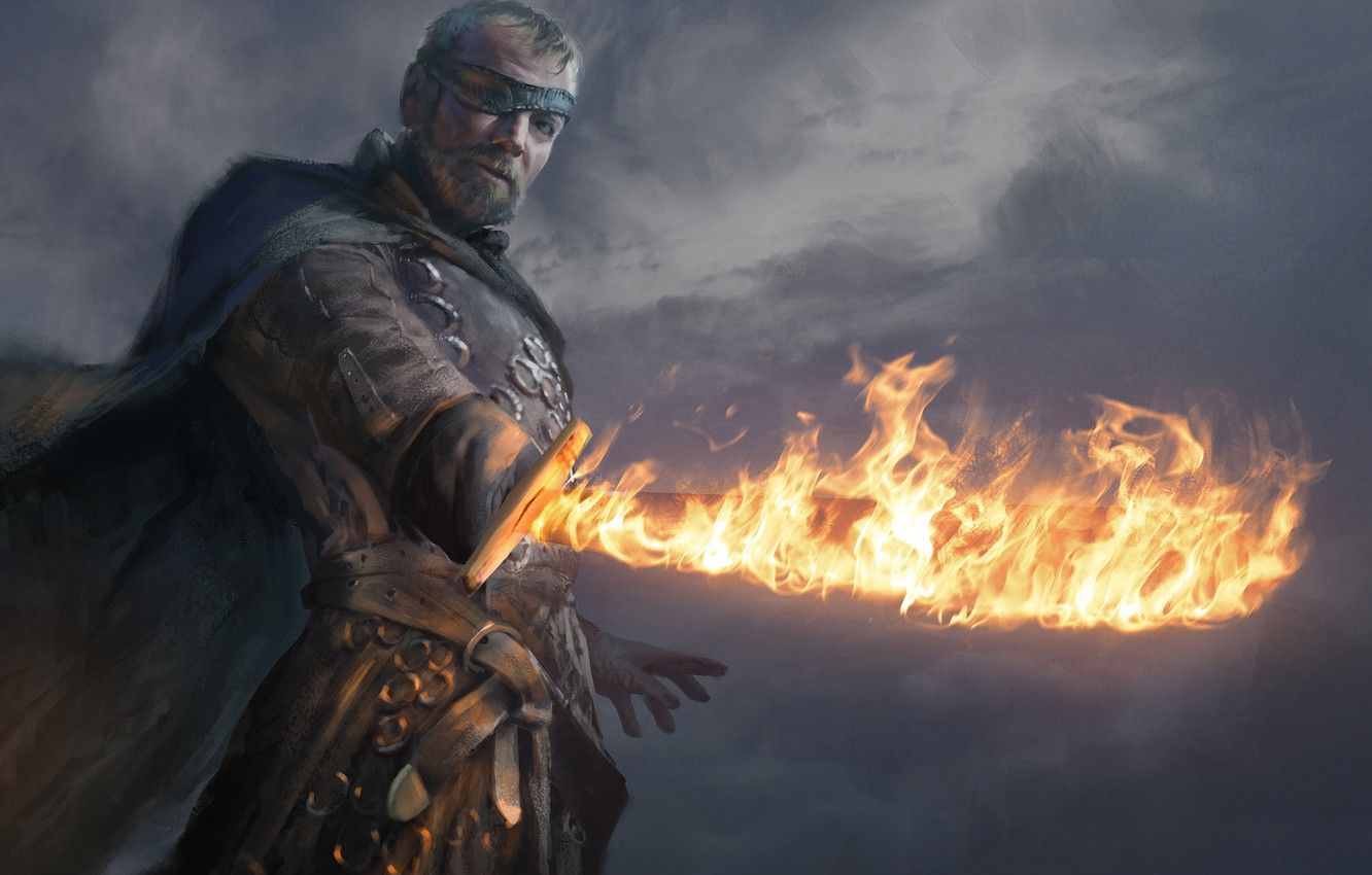Wallpaper Fire, Sword, The Series, Art, A Song Of Ice And Fire, Game Of Thrones, One Eyed, Hbo, Beric Dondarrion Image For Desktop, Section фильмы