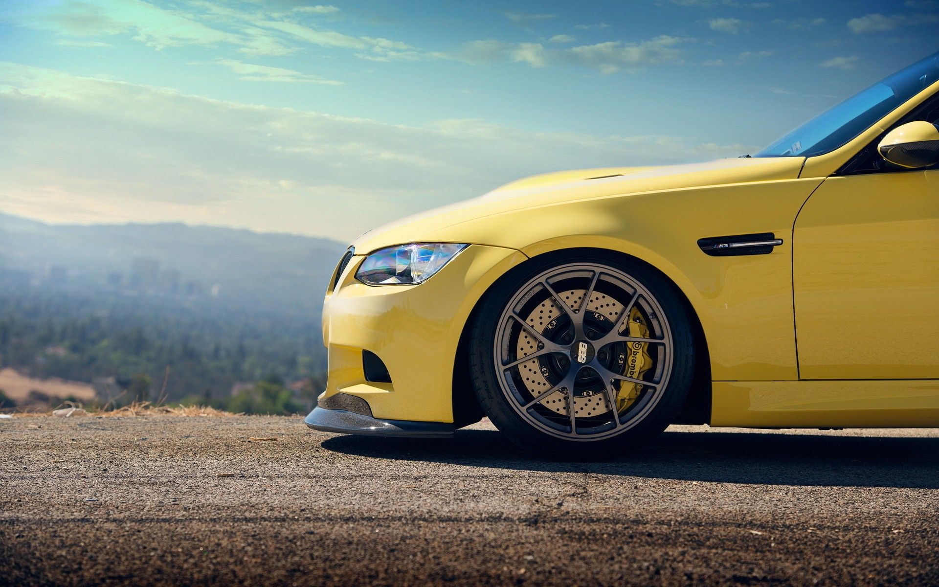 Yellow BMW M3 Bonnet wallpaper. Yellow BMW M3 Bonnet