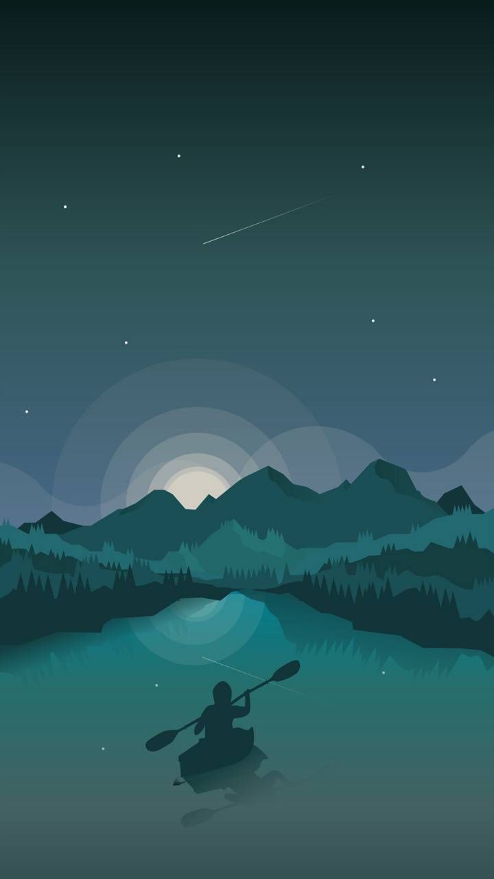 Minimalist canoe wallpaper