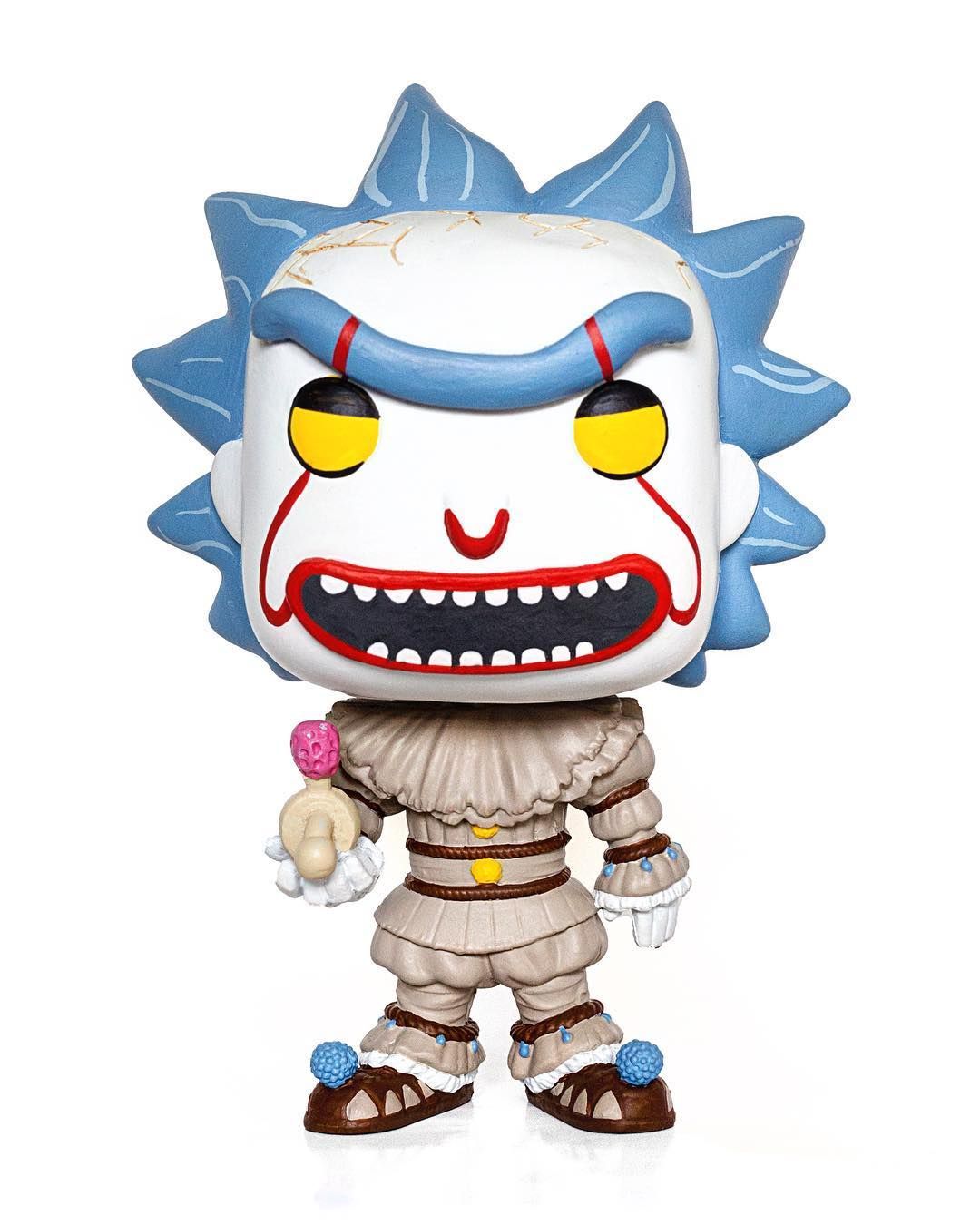 Custom Pennywise / Rick Funko Pop by Abbernaffy Customs on Instagram: “Tonight's cust. Custom funko pop, Funko pop vinyl, Pop vinyl figures