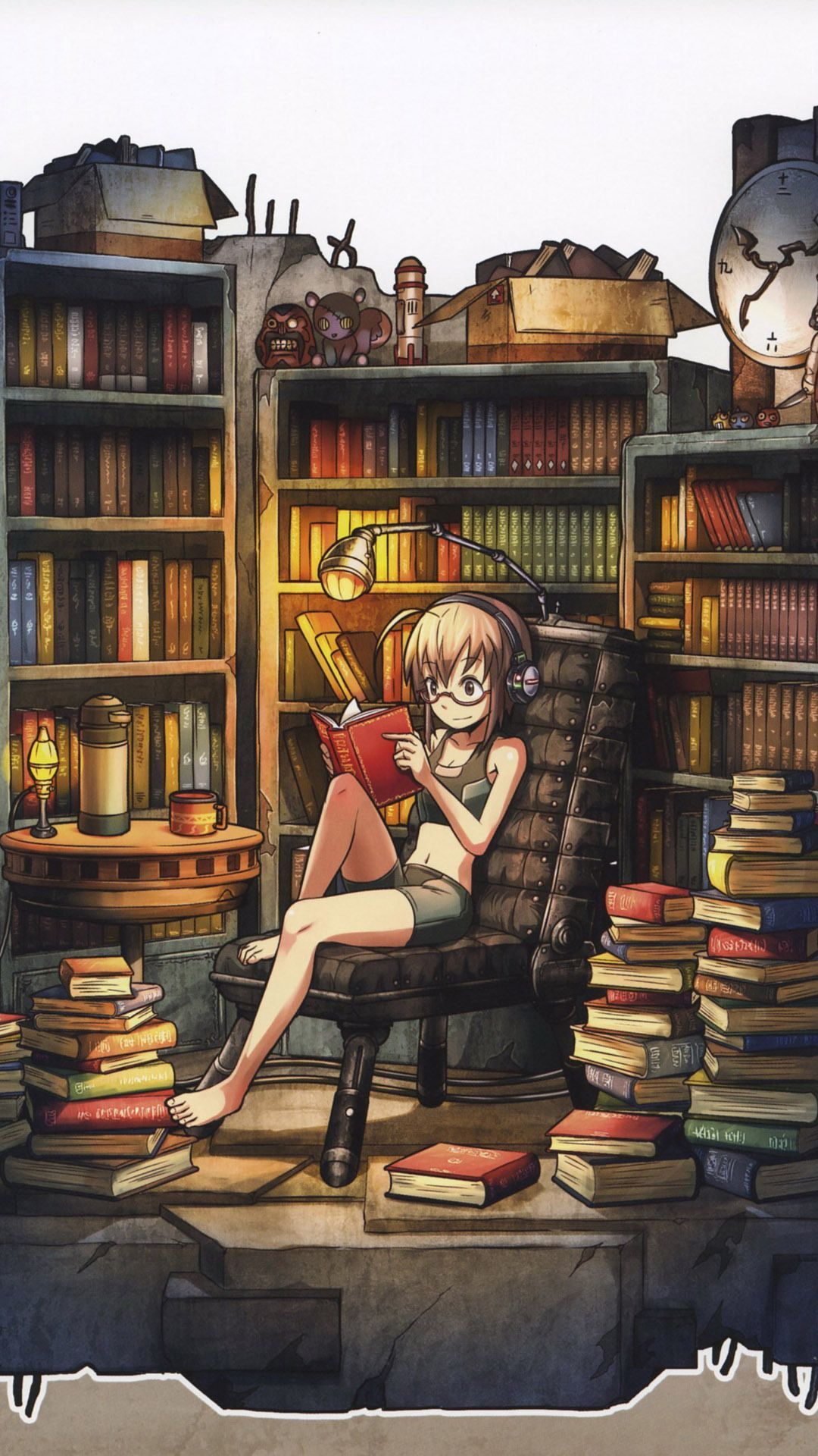Anime Girl Reading Books Wallpapers - Wallpaper Cave