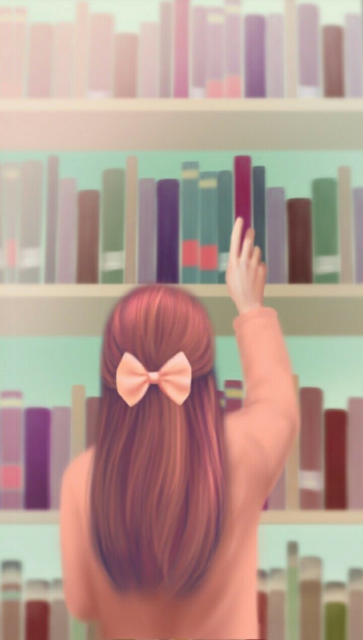 art, Enakei, and bow Korean girl painting books reading. Cute girl wallpaper, Anime art girl, Girly art