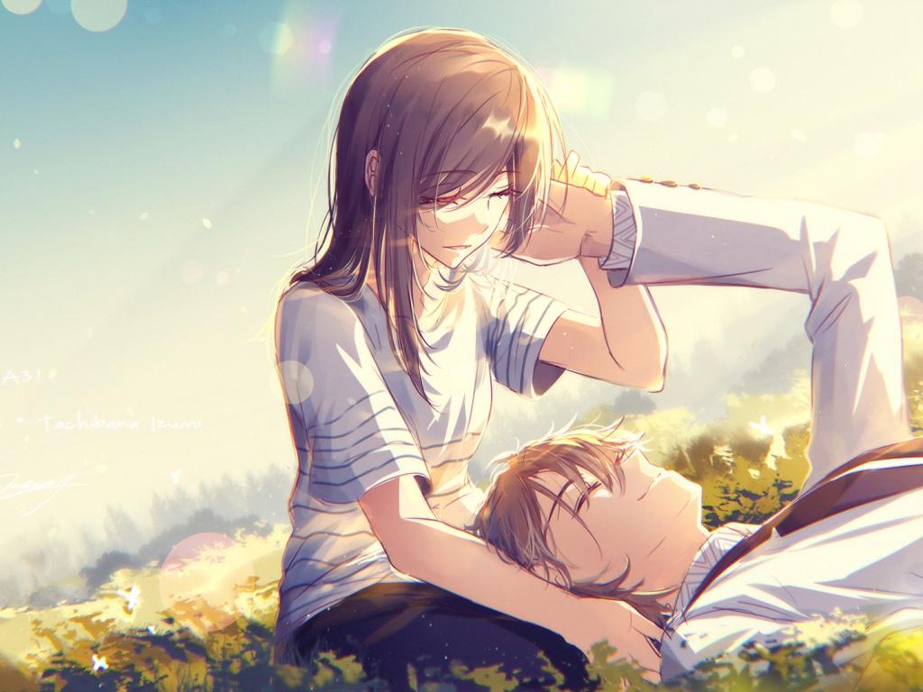 Love Cute Anime Couple Wallpaper