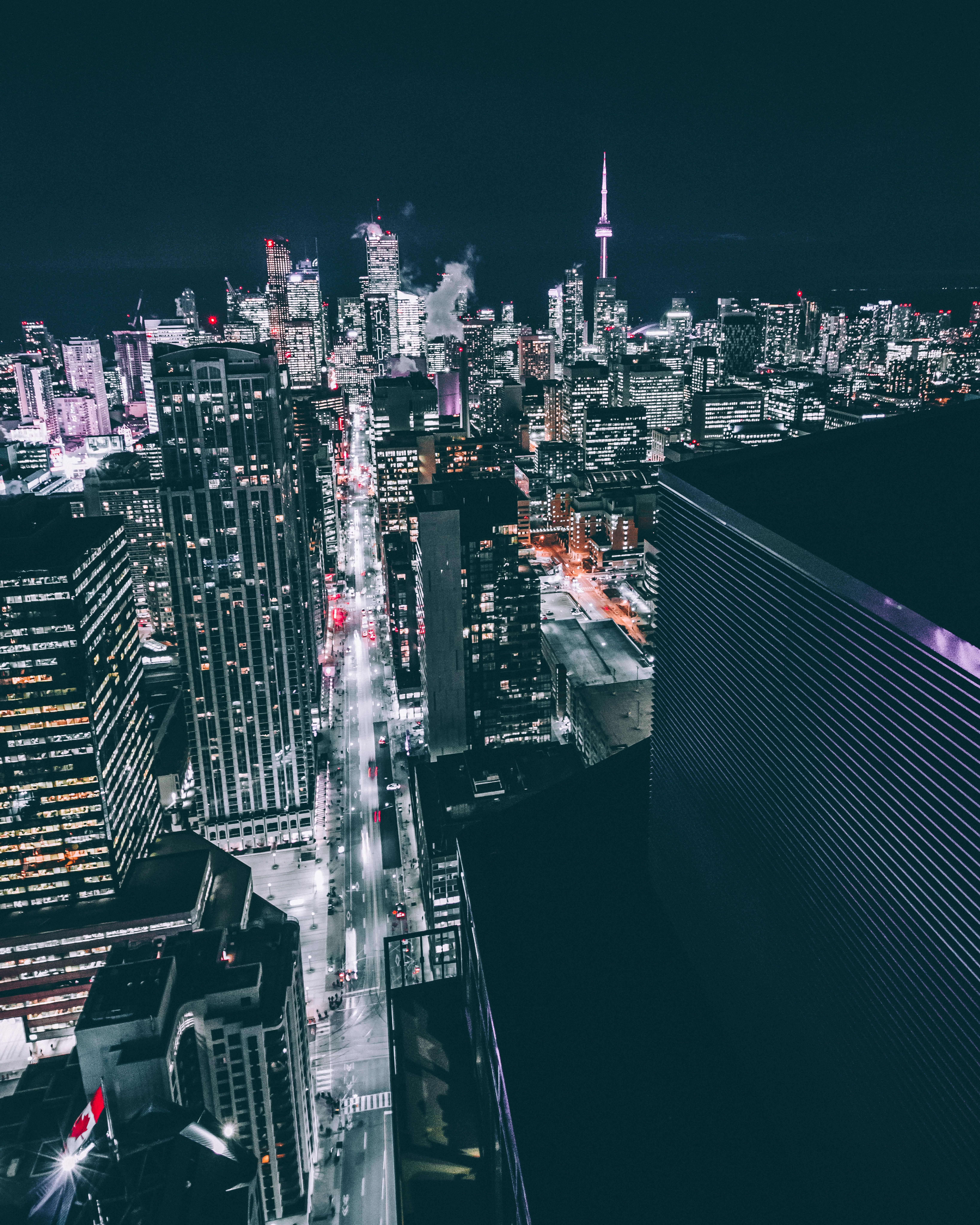 City, night, buildings and traffic HD photo by Brxxto. City aesthetic, Instagram, Downtown toronto