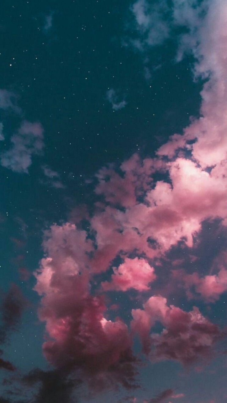 Beautiful wonder of the sky for iPhone wallpaper blue sky with pink cloud Wallpaper