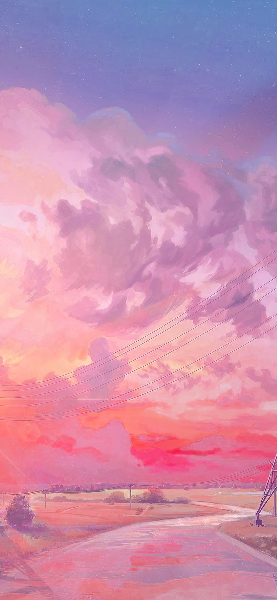 iPhone X wallpaper. arseniy chebynkin sunset illustration art pink