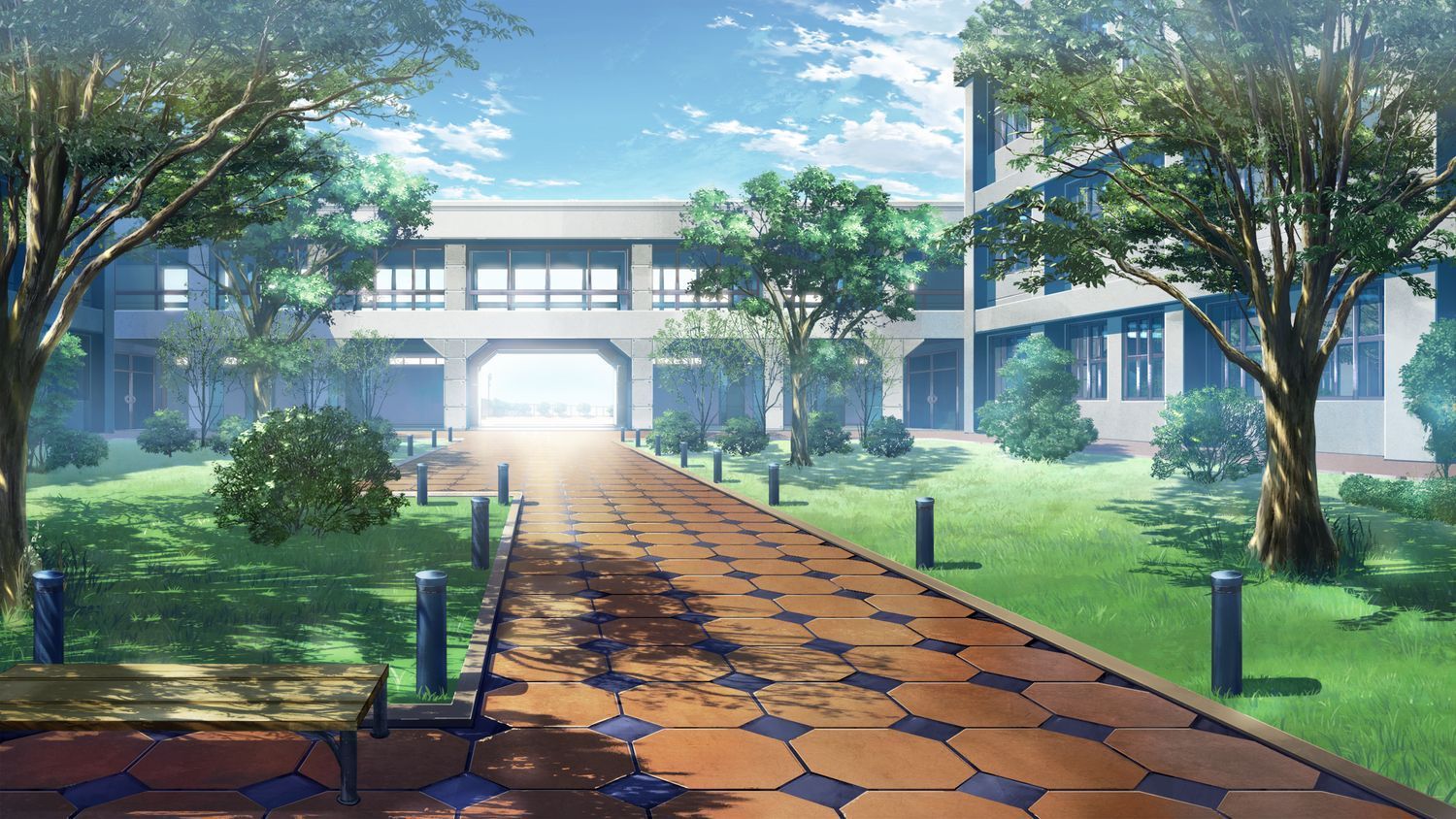 Anime School Scenery Wallpaper Free Anime School Scenery Background