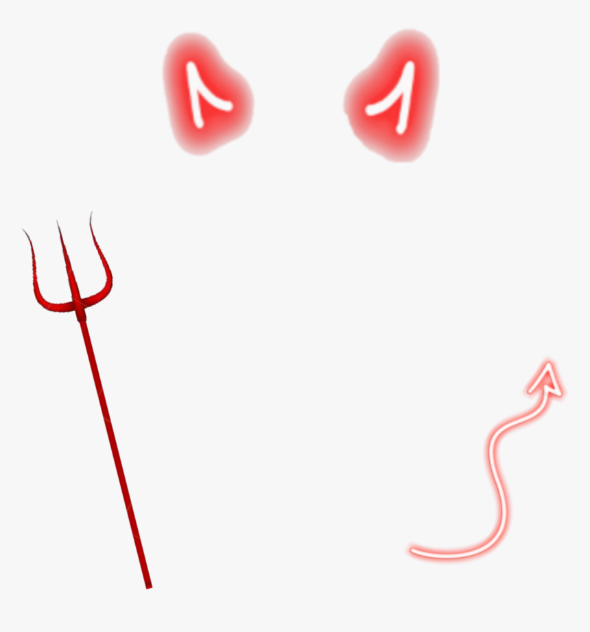 devil #horns #trident #tail #red #neon Horns And Tail Png, Transparent Png, Transparent Png Image