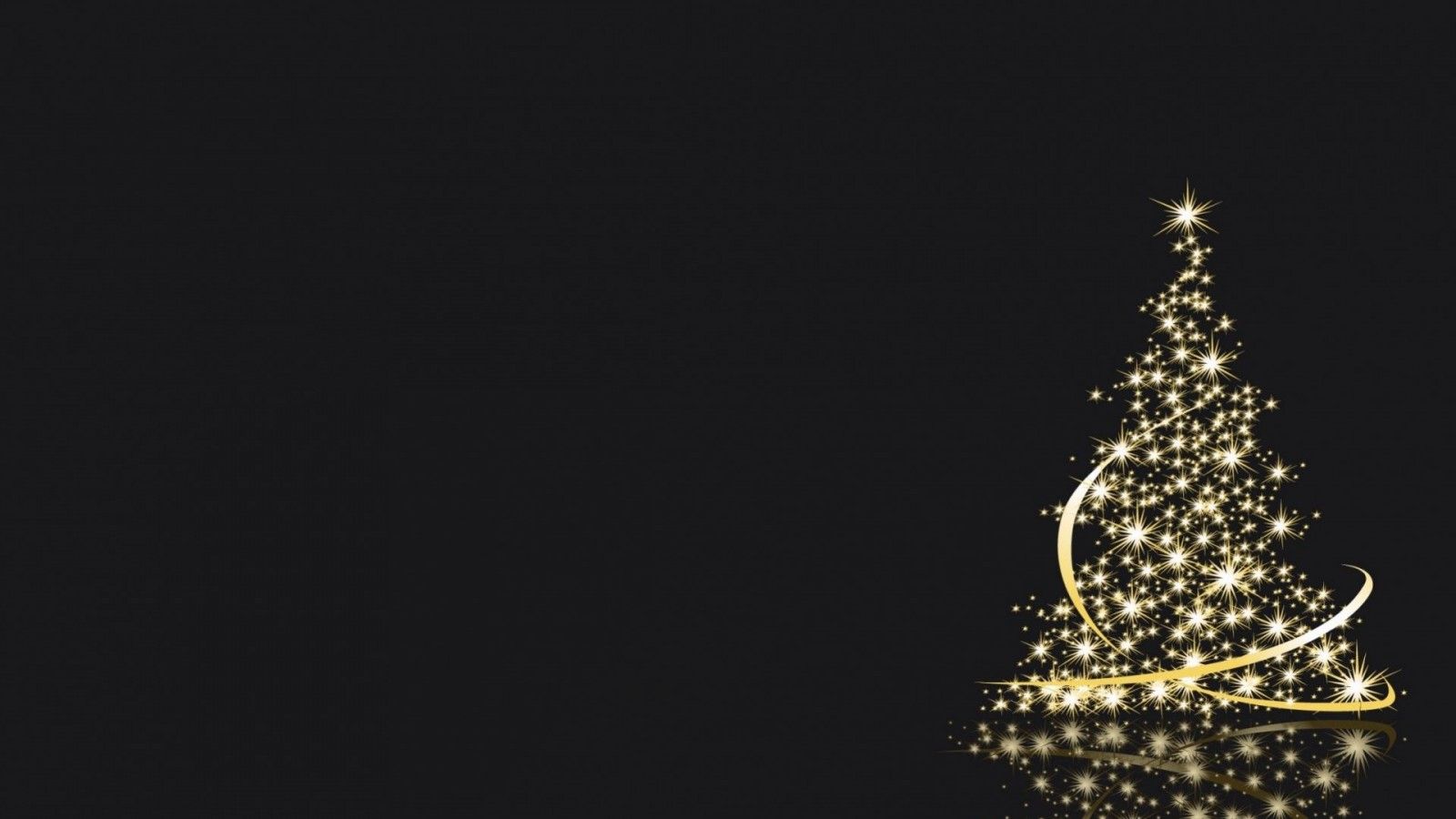 Glittering Christmas Tree In Black Background HD Christmas Wallpaper