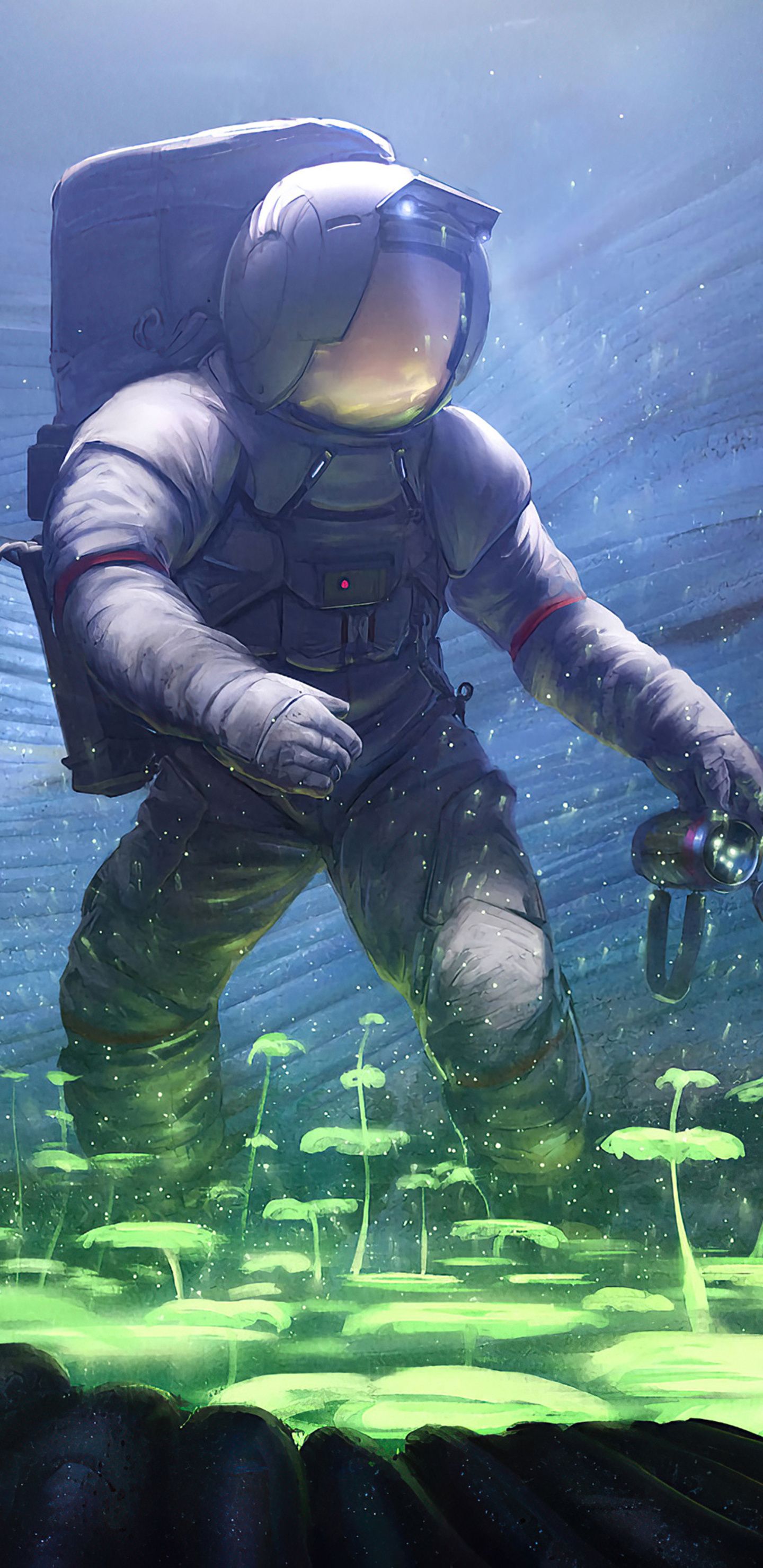 Scifi Astronaut Planting Trees Underwater Samsung Galaxy Note S S SQHD HD 4k Wallpaper, Image, Background, Photo and Picture