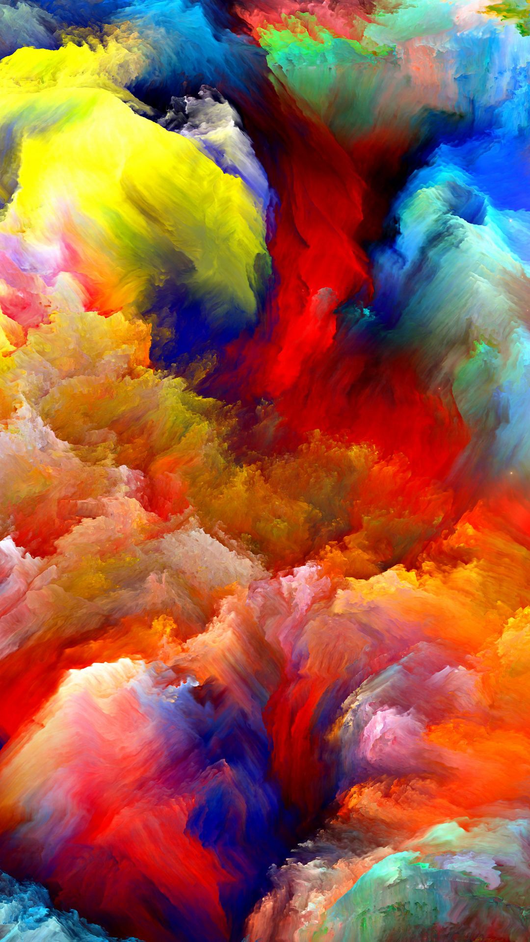 Oil Painting Colorful Clouds Smartphone Wallpaper ⋆ GetPhotos