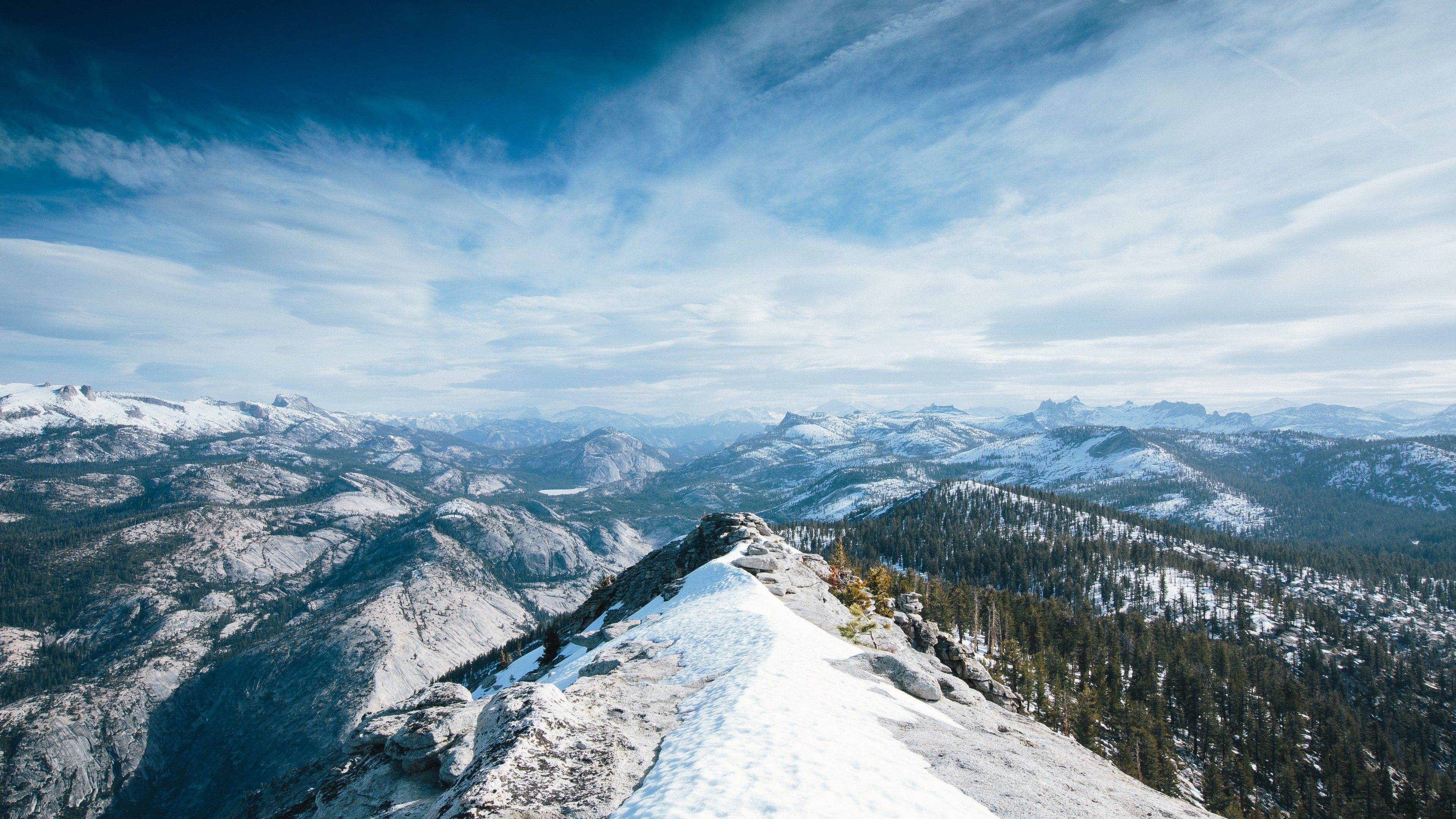 Wallpaper Yosemite, 5k, 4k wallpaper, 8k, winter, snow, forest, OSX, apple, mountains, OS