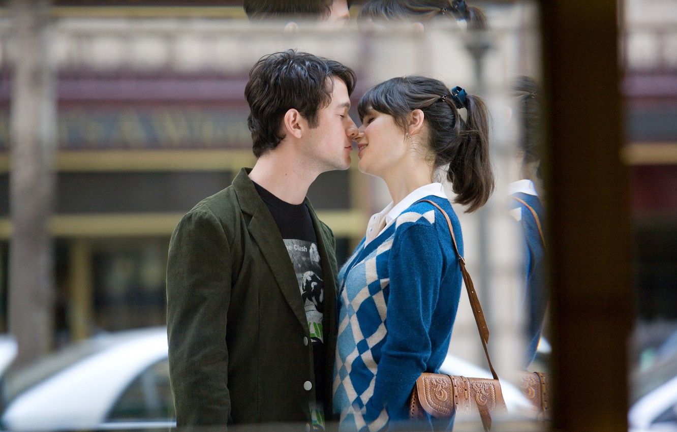 Wallpaper Street, Kiss, 500 Days Of Summer, Joseph Gordon Levitt, Zooey Deschanel, Days Of Summer Image For Desktop, Section фильмы