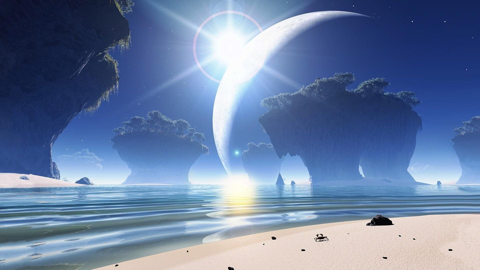 Anime Beach Scenery Wallpaper 6379 Waves Wallpaper & Background Download