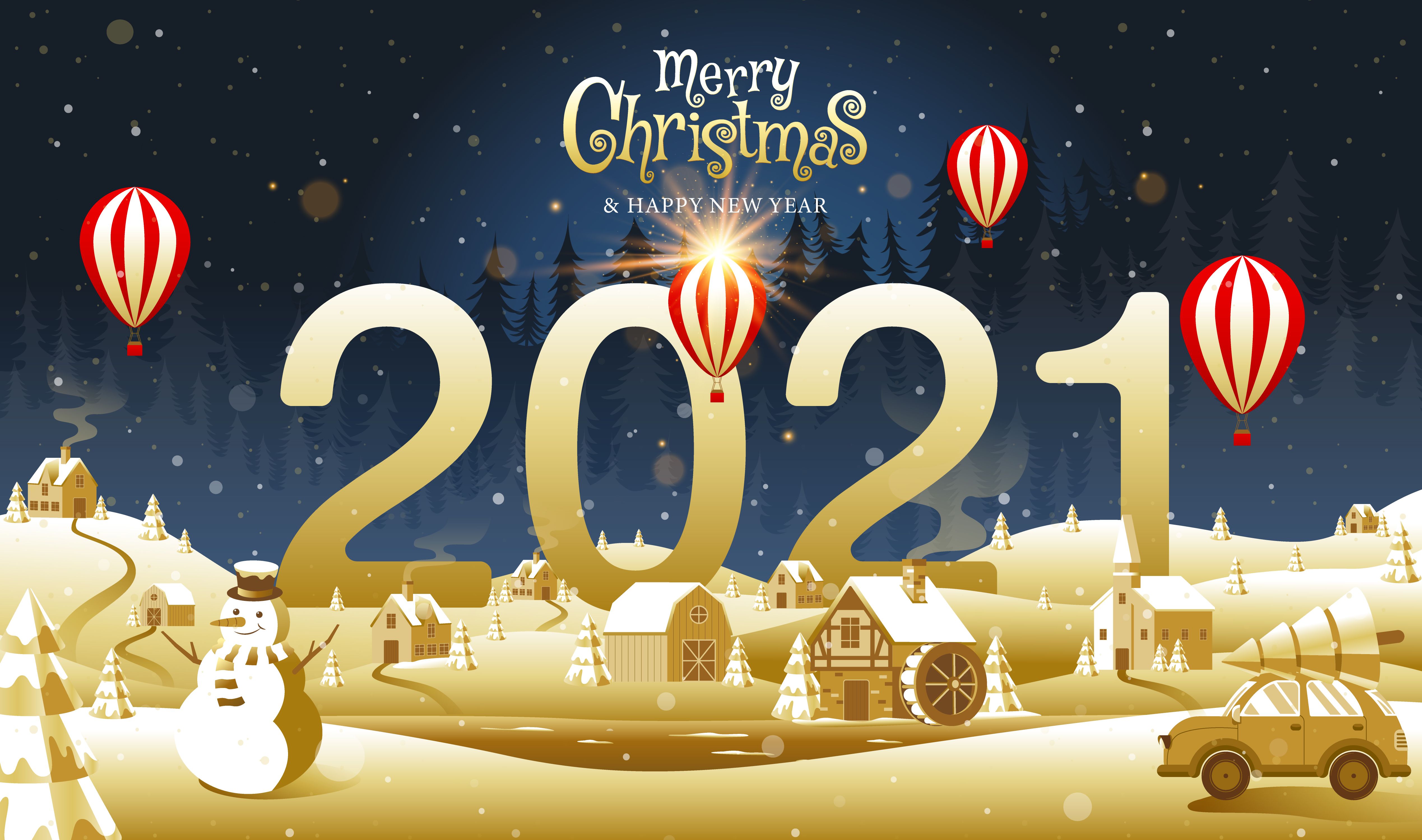 feliz navidad y próspero año nuevo 2021 Vectores Gratis, Illustrator Graficos, Plantillas Diseño