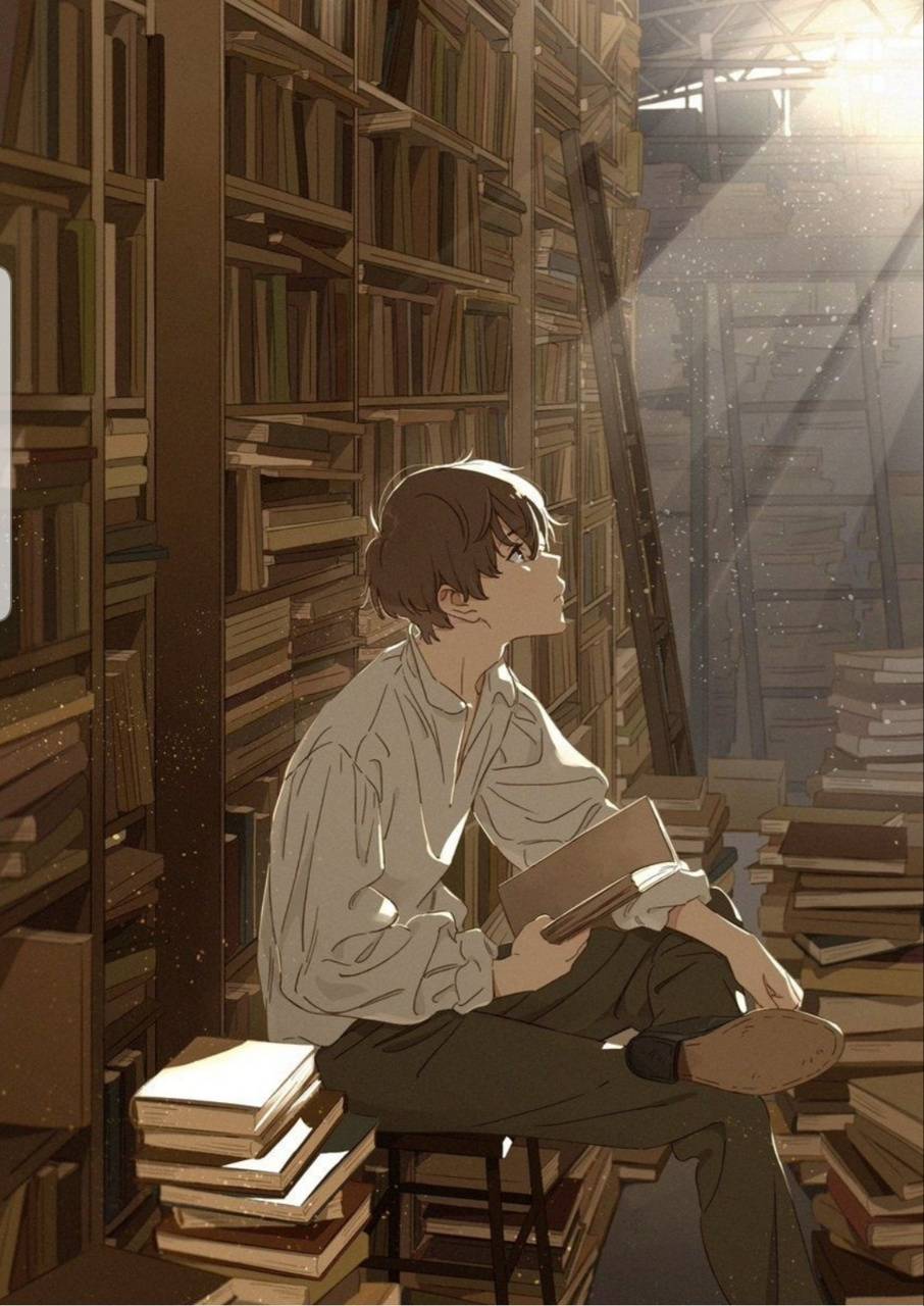 Anime Boy Reading Book HD Wallpaper