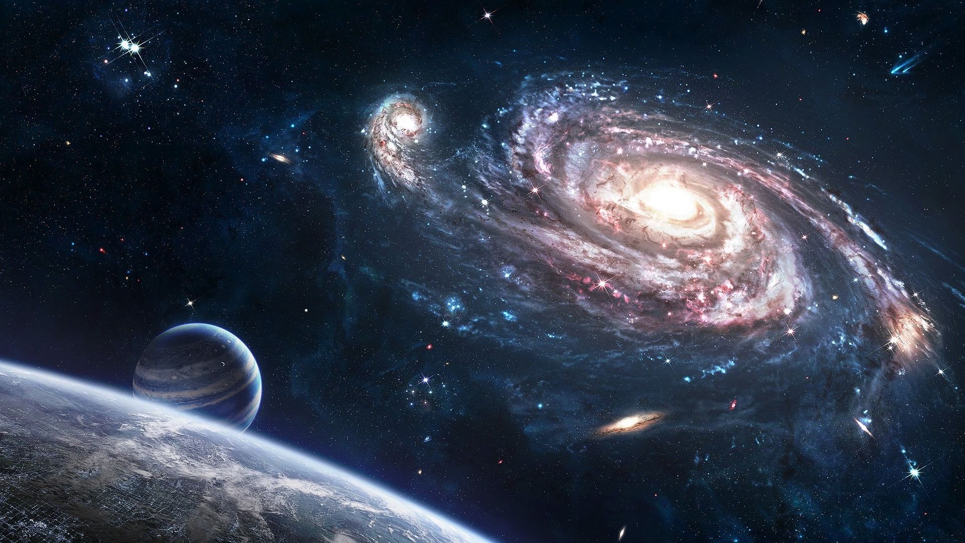 Blue Planet Earth Stars Galaxy 4K HD Galaxy Wallpapers | HD Wallpapers | ID  #89146