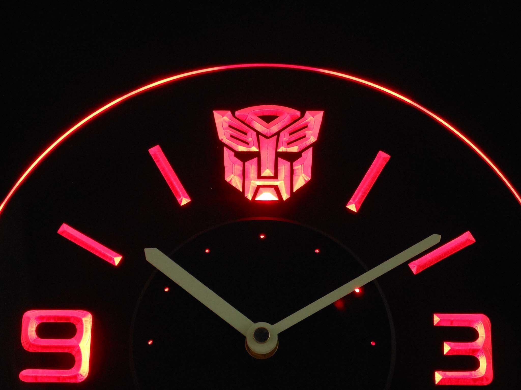 Transformers Autobots Icon Modern LED Neon Wall Clock