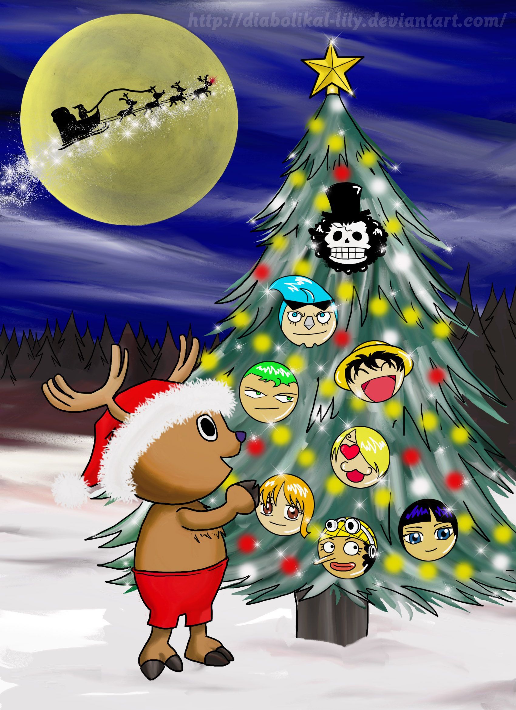 One Piece Christmas :D. Anime christmas, Holiday wallpaper, Christmas ornaments