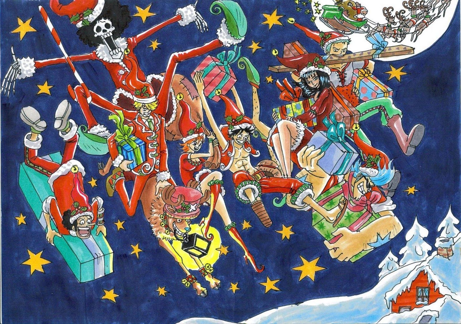 One Piece Merry Christmas Wallpapers - Wallpaper Cave