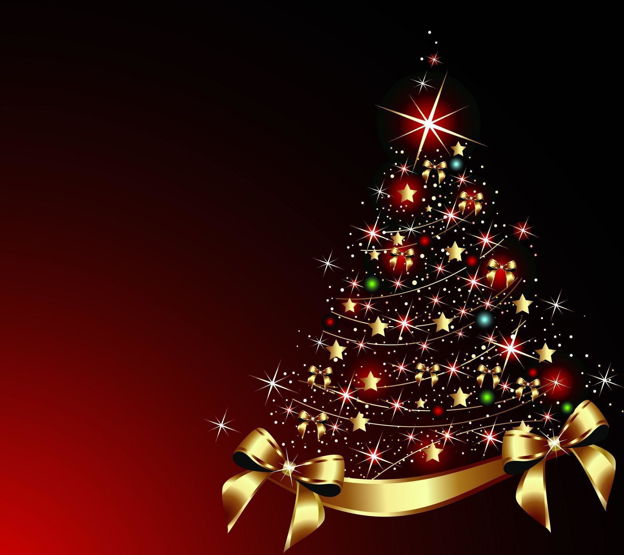 Christmas Tree Red Wallpapers Wallpaper Cave 