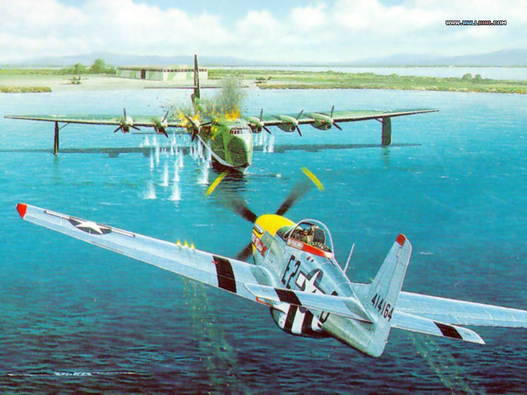 Air Combat Art(Vol.03), Aviation Paintings of World War II, Air Combat Aircraft paintings 1024x768 NO.27 Desktop Wallpaper