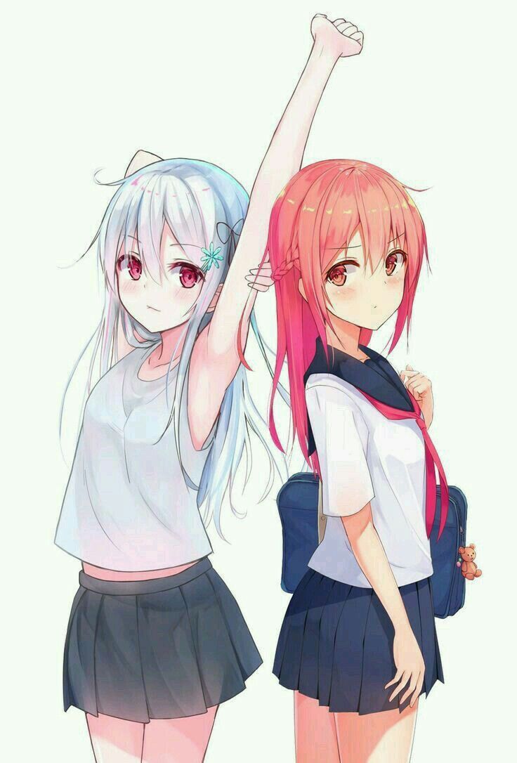 Anime Girl Best Friends HD Wallpaper