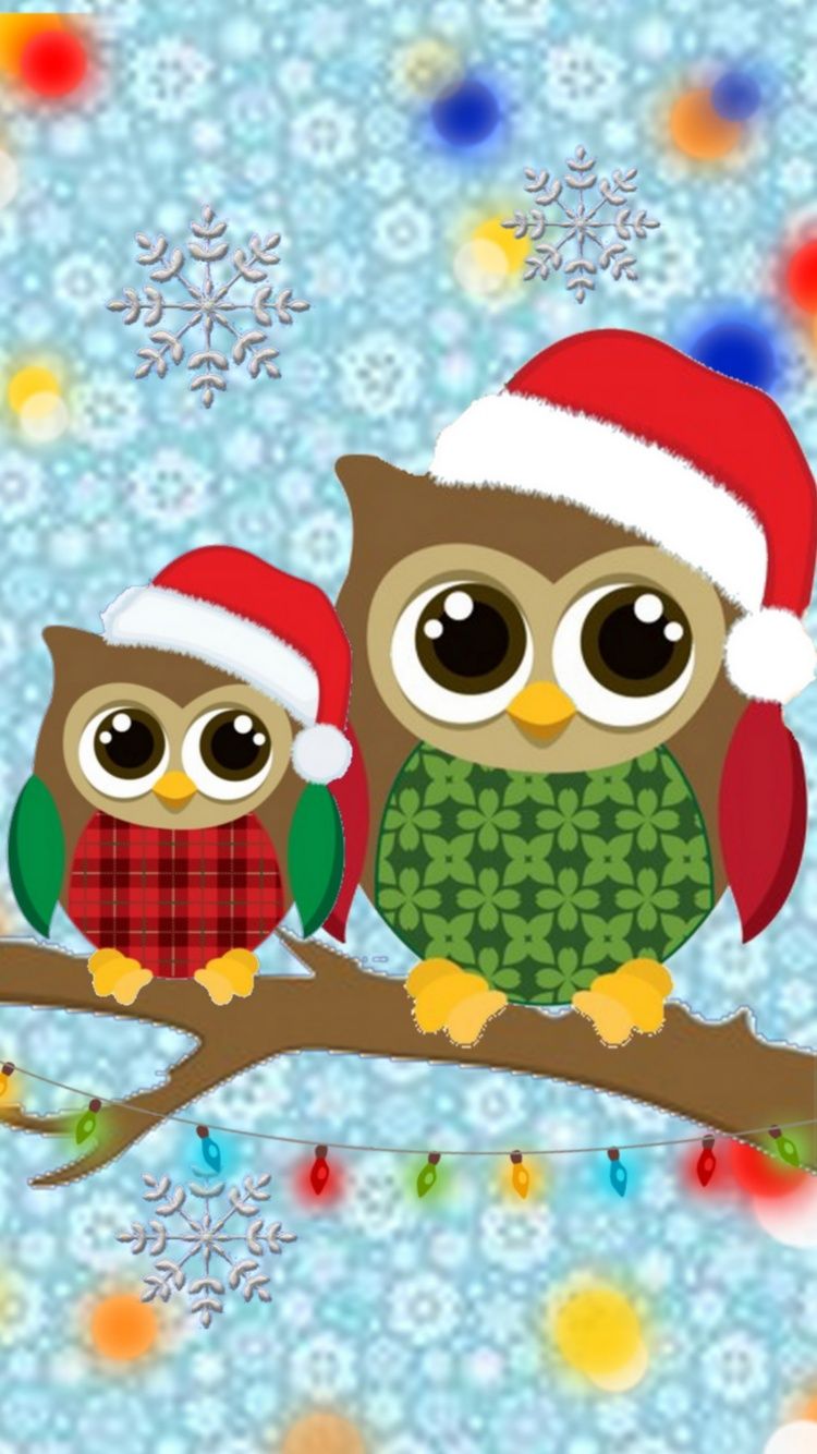 Free Christmas Owls Wallpaper For Your Phone