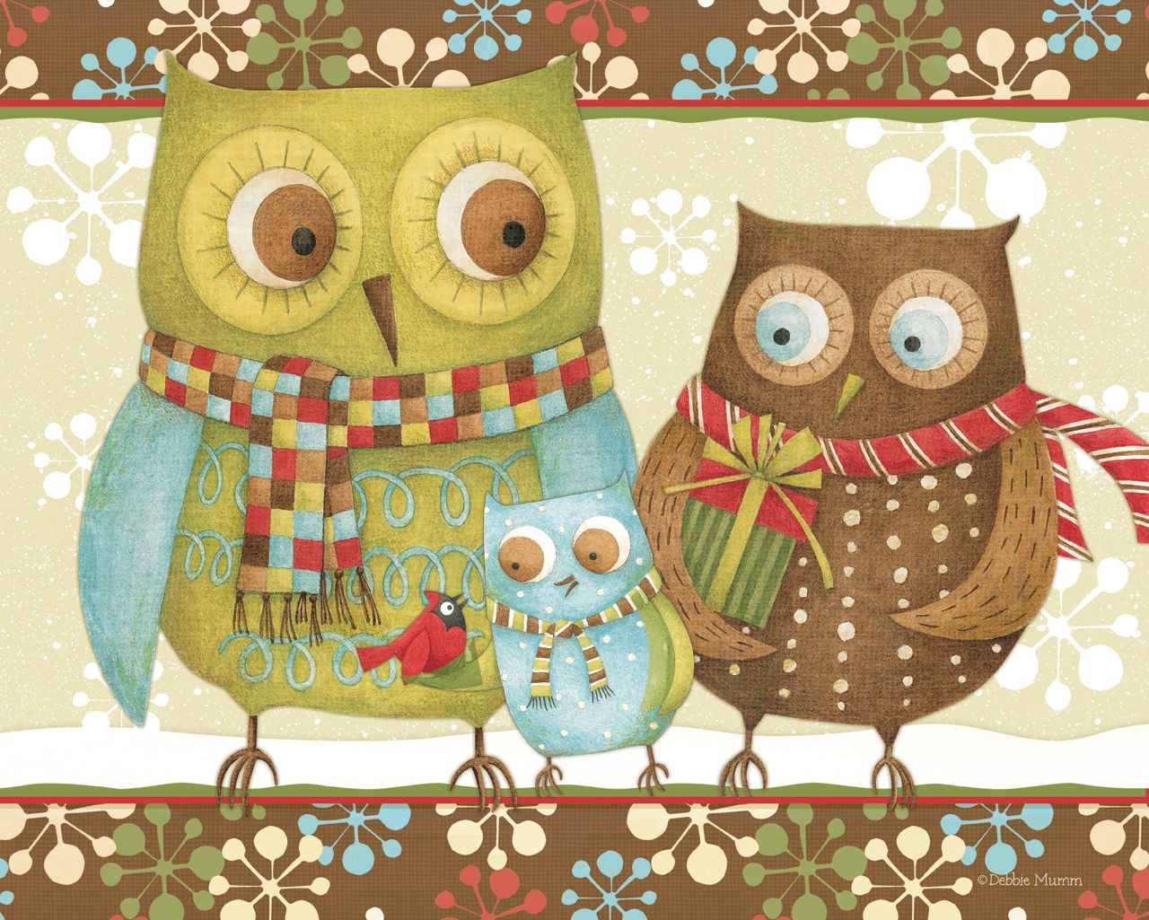 Free Owl Christmas Wallpaper