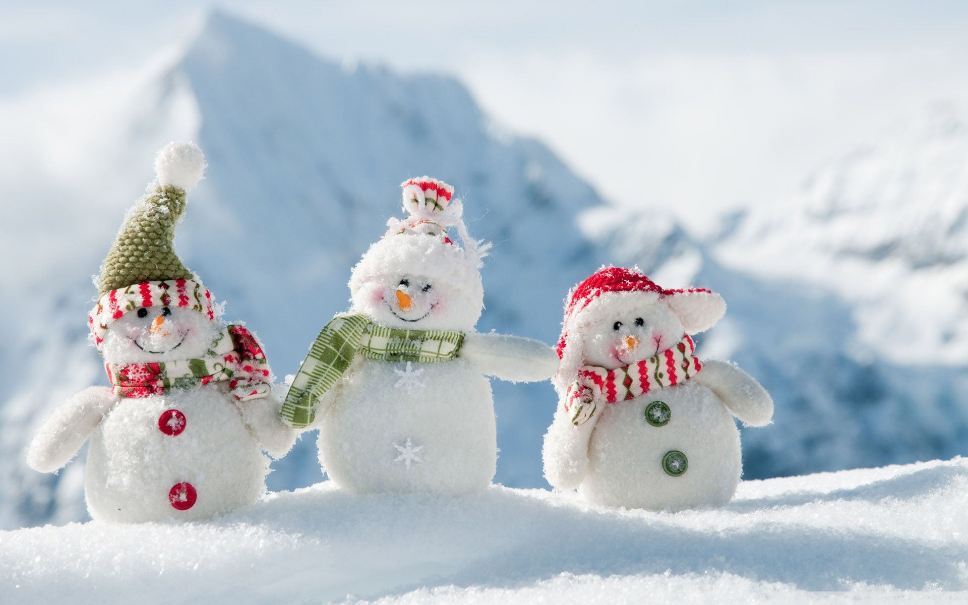 Winter Season Snow Snowmen Christmas HD Wallpaper