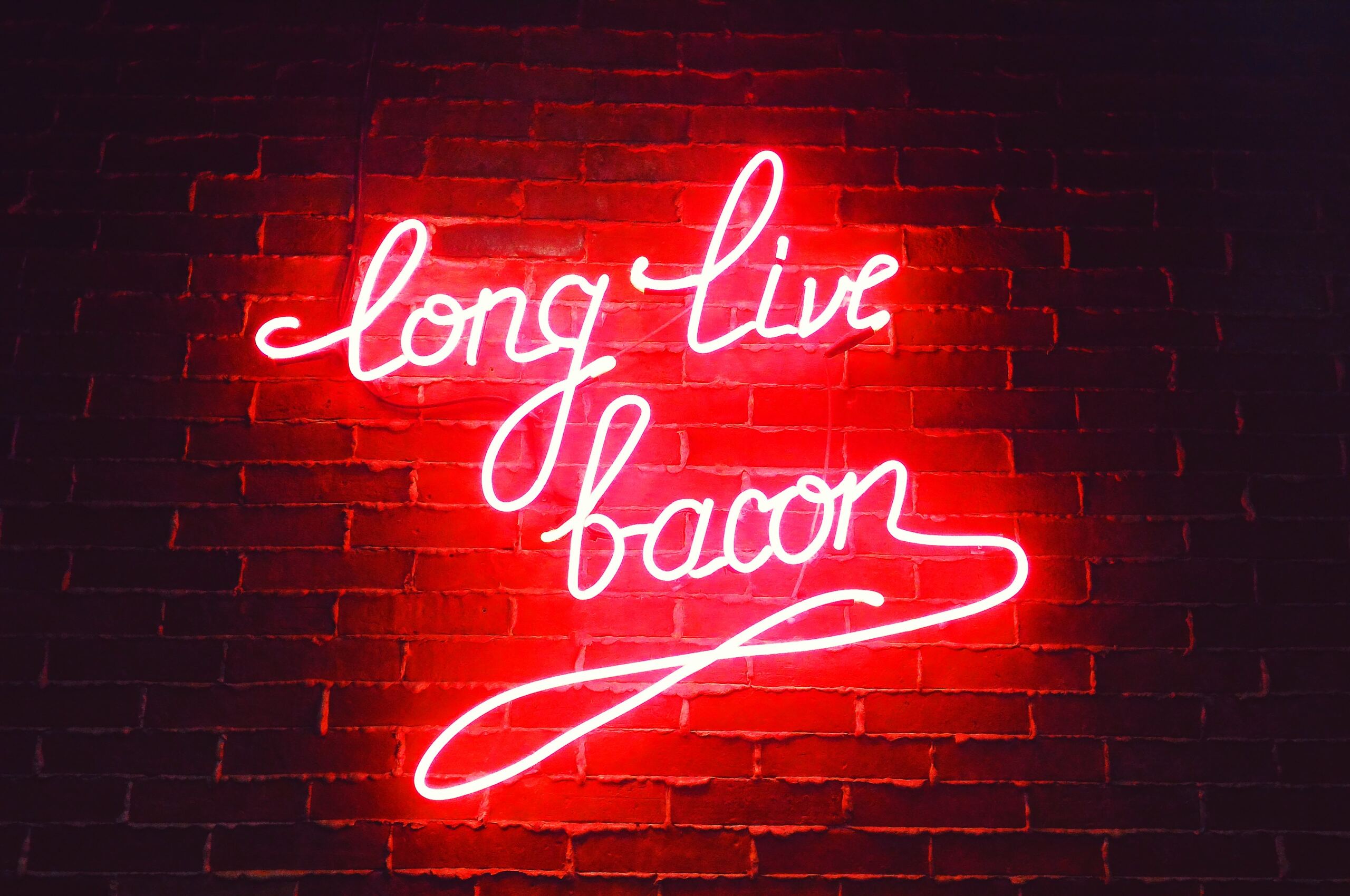Long Live Bacon Neon Lights Chromebook Pixel HD 4k Wallpaper, Image, Background, Photo and Picture