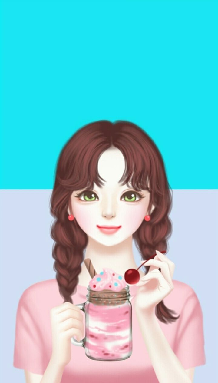 Background, Cartoon, And Enakei Image Korean Lovely Girl