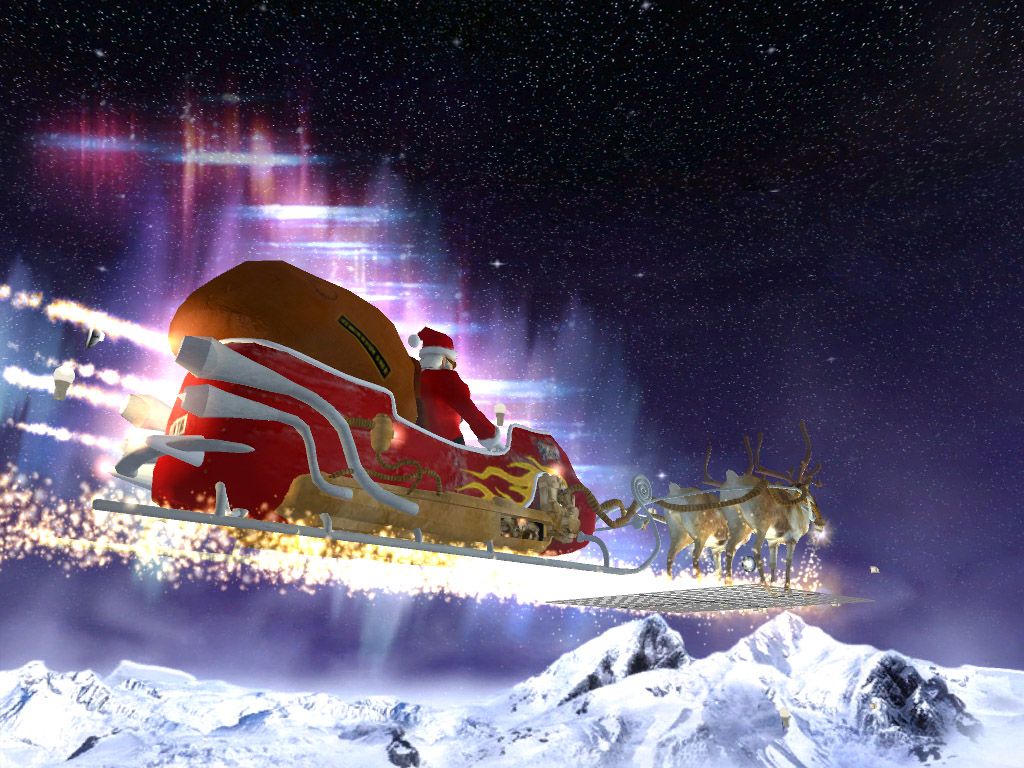 Free download 3D Santa Claus Sleigh photo of Best Christmas Theme Wallpaper for [1024x768] for your Desktop, Mobile & Tablet. Explore Christmas 3D Wallpaper. Free Christmas Desktop Wallpaper, Animated