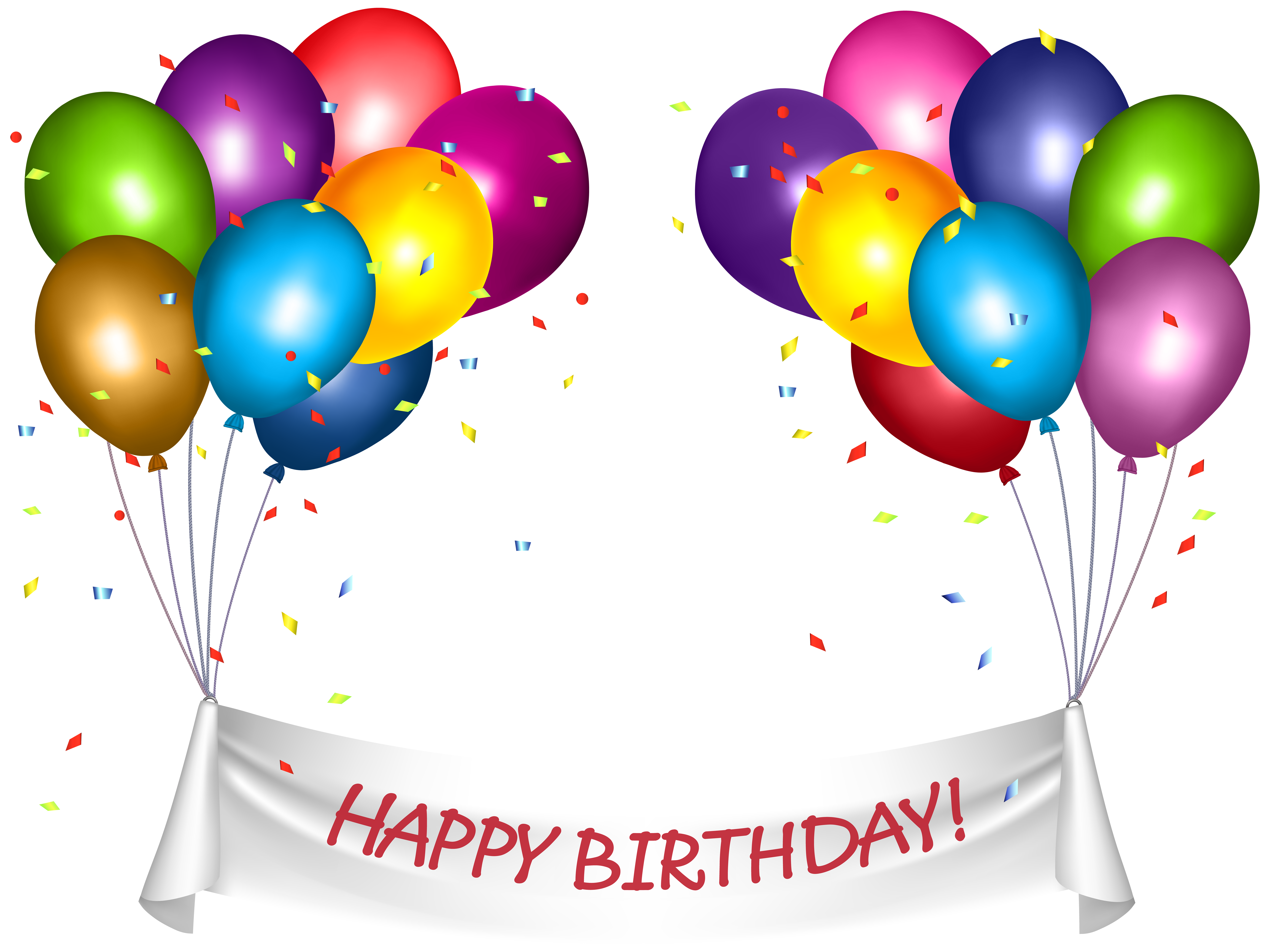 Transparent Happy Birthday Banner And Baloons PNG Clip Art Quality Image And Transparent PNG Free Clipart