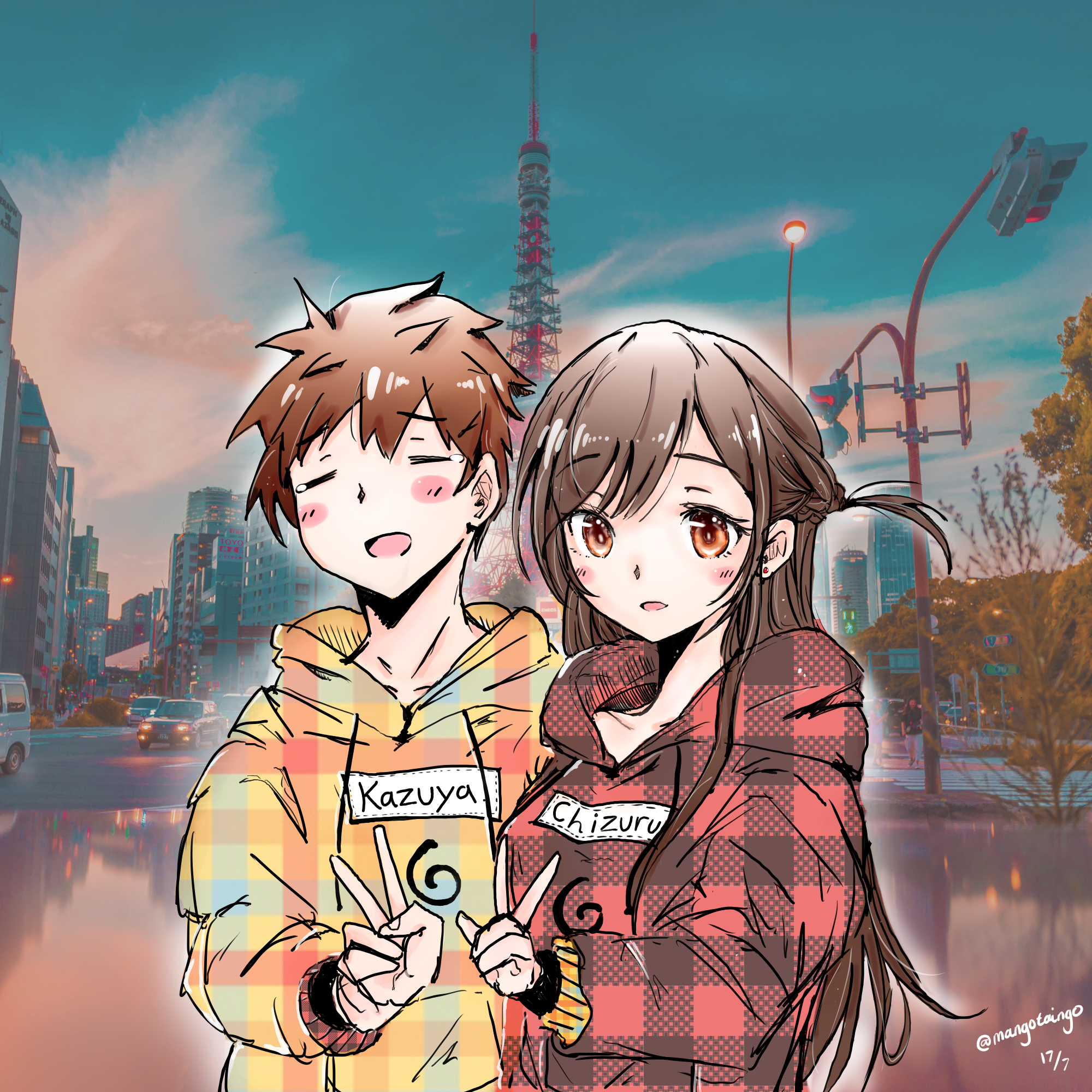 I drew Chizuru and Kazuya on a date! ^^