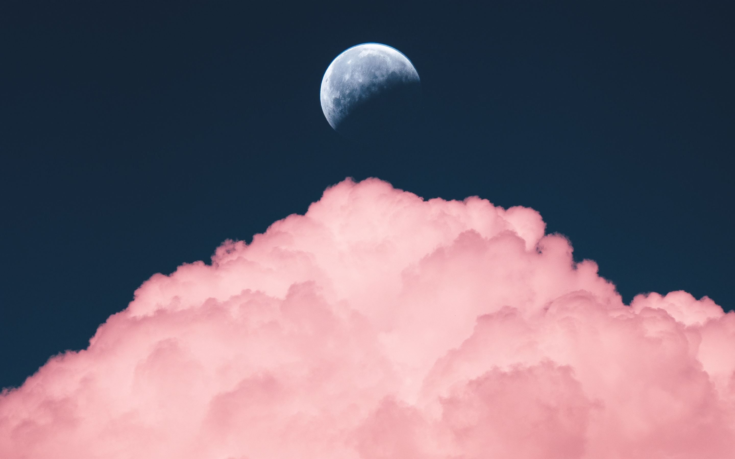 aesthetic purple color of moon iMac Wallpapers Download.