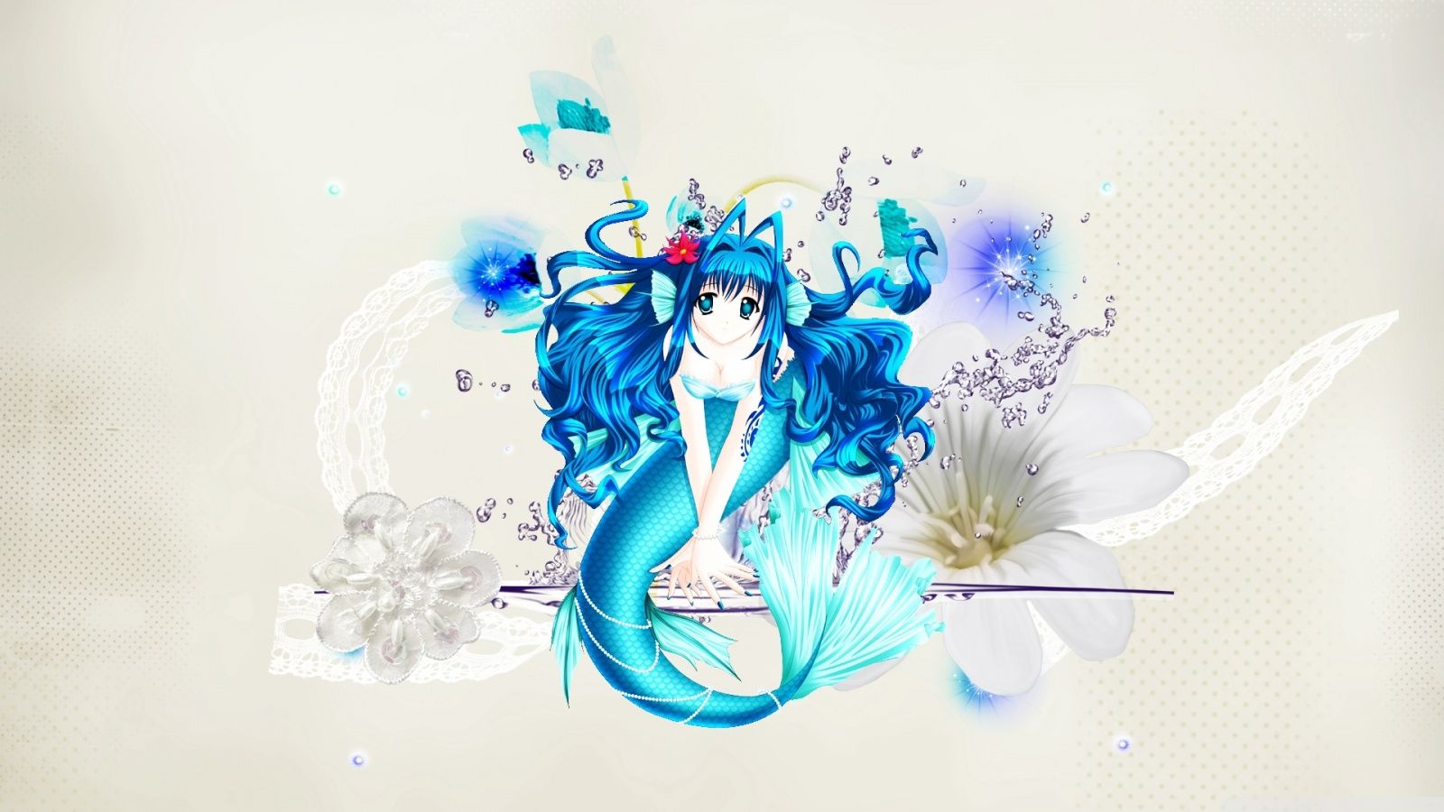 Anime Mermaid Ultra HD Desktop Background Wallpaper for 4K UHD TV, Tablet