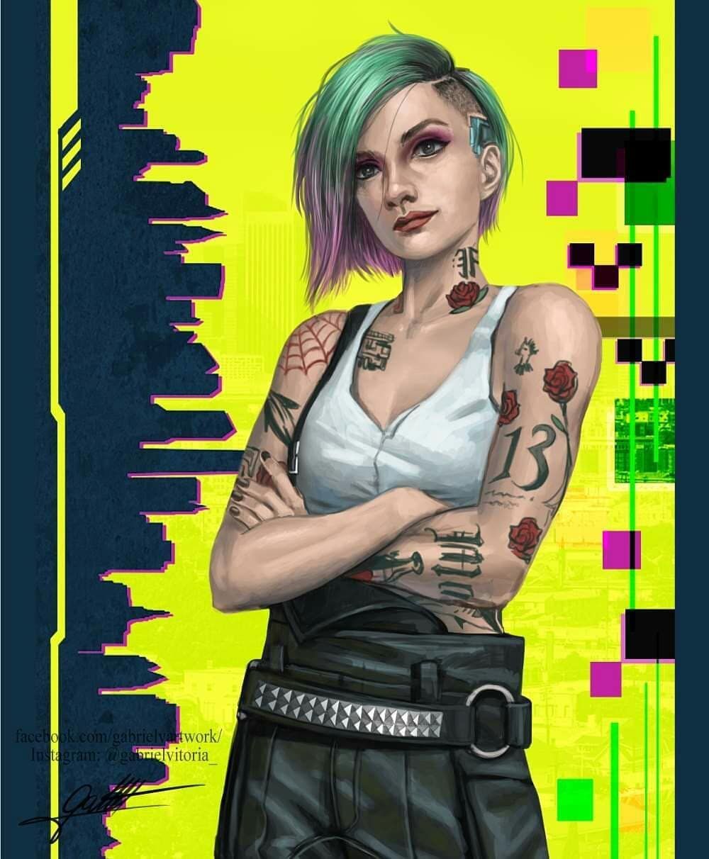 Wallpaper cyberpunk, art, wallpapers, cyberpunk 2077, Judy, Judy Alvarez  for mobile and desktop, section игры, resolution 1920x1080 - download