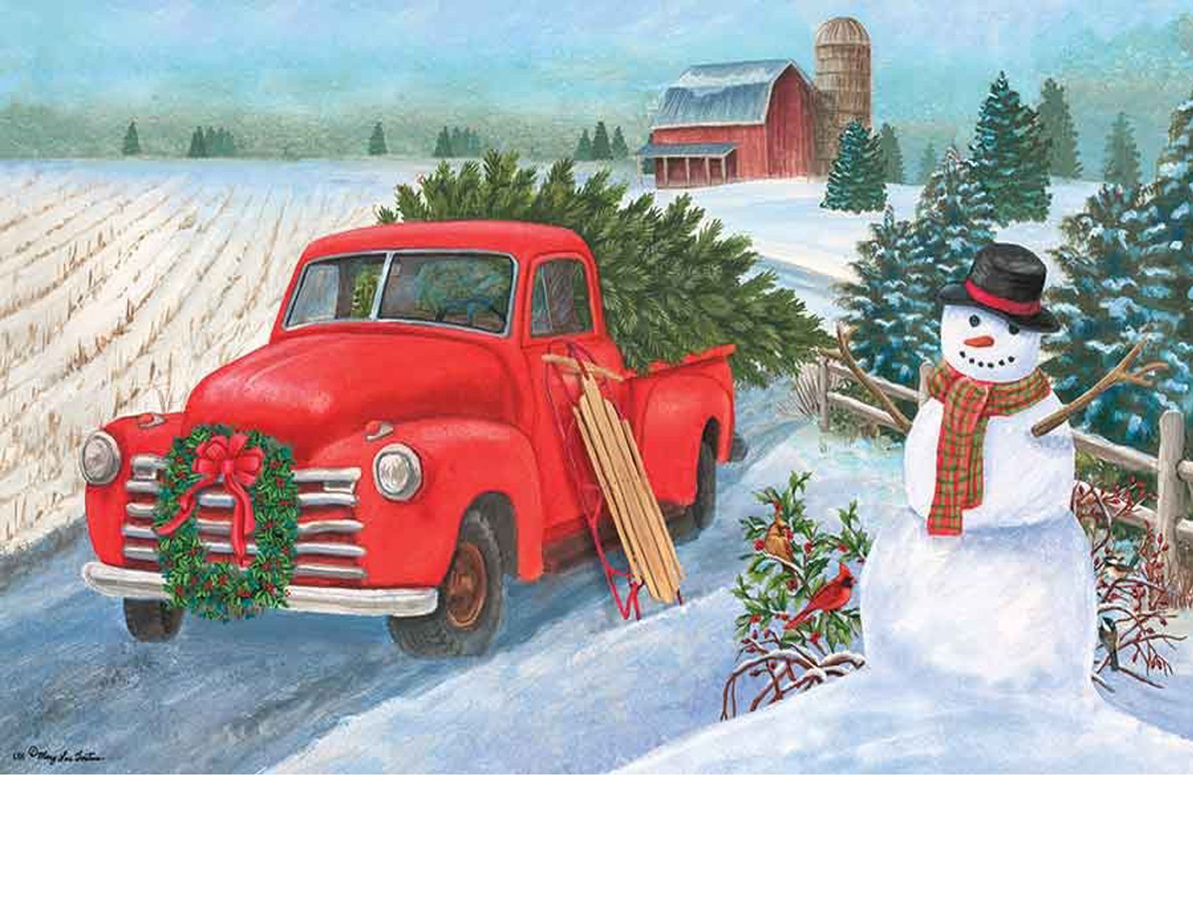 Merry Christmas Vintage Retro Red Truck Stock Vector Royalty Free  1252472797  Shutterstock