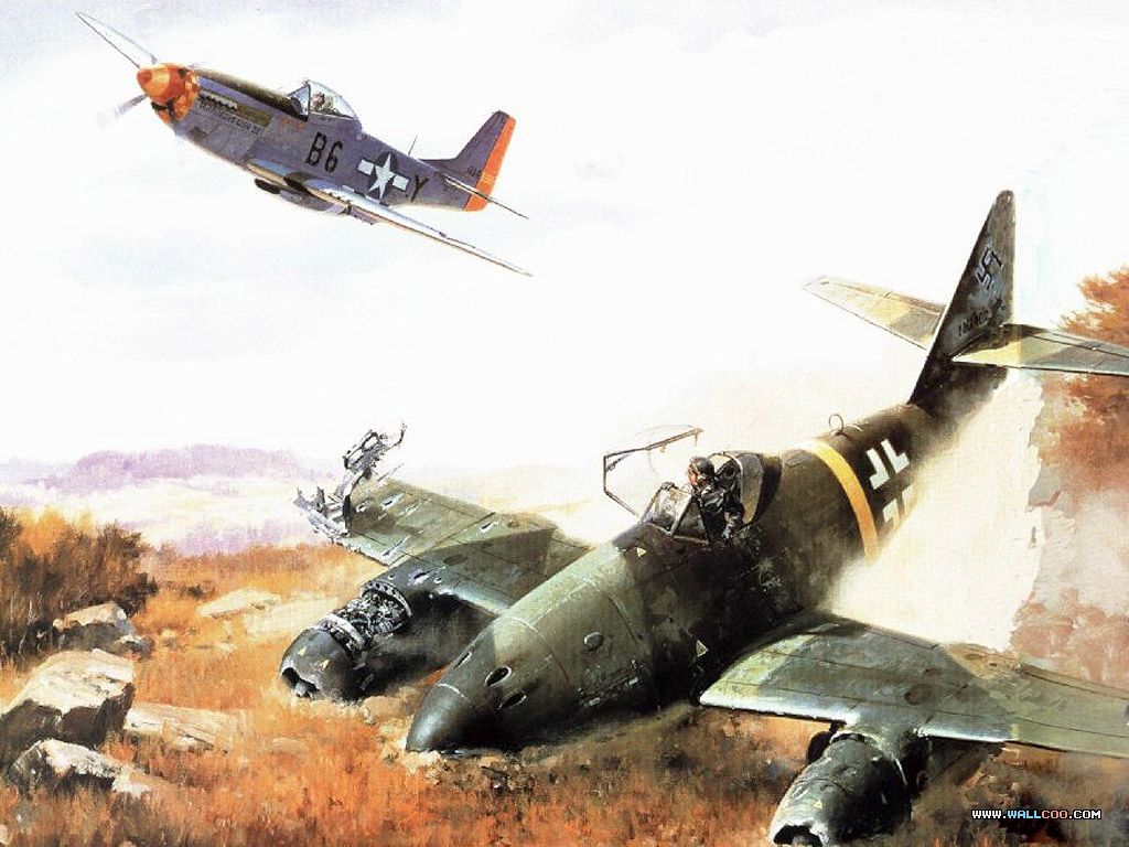 Air Combat Paintings (Vol.02), Aviation Art of World War II, Air Combat Aircraft paintings 1024x768 NO.8 Desktop Wallpaper