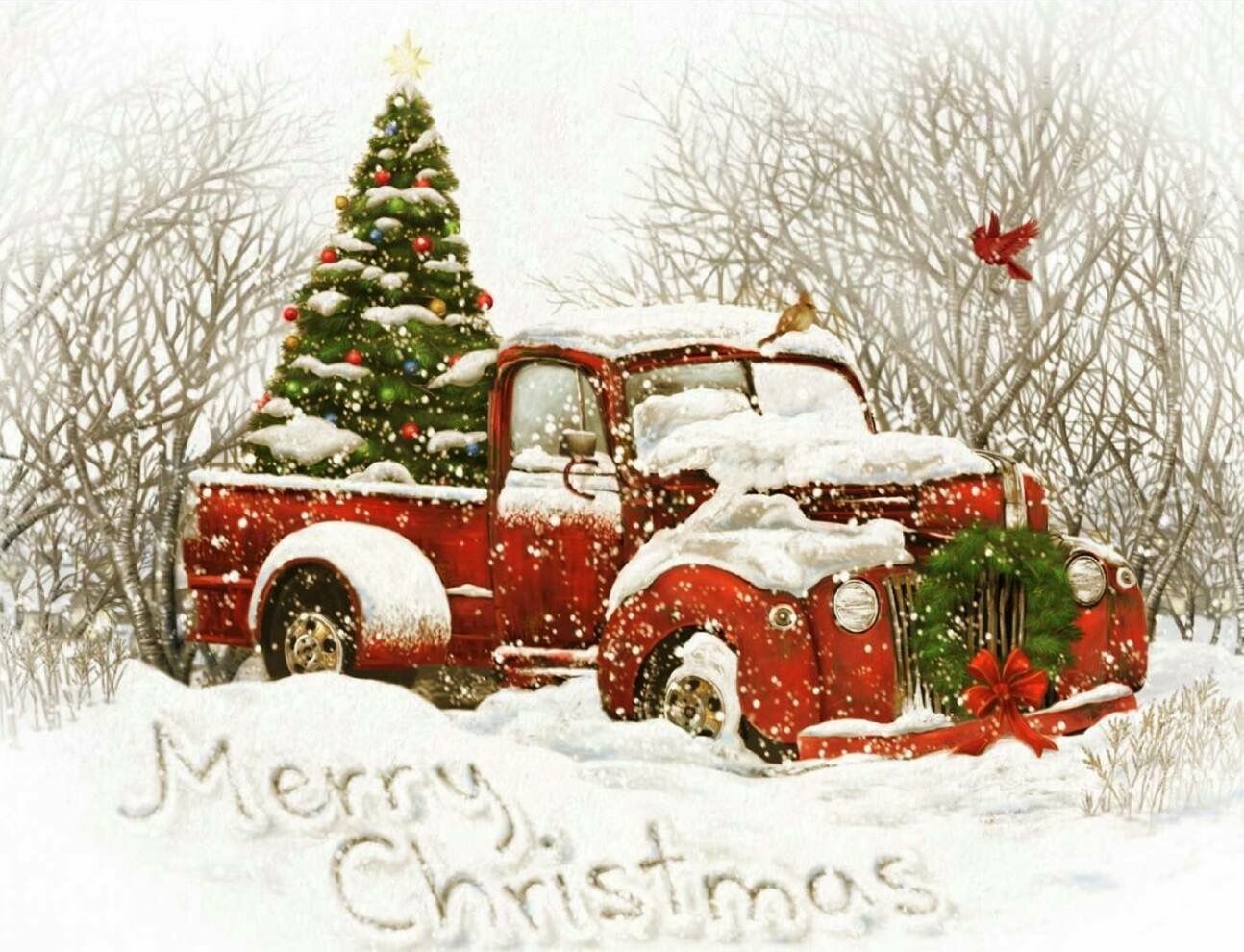 Details 54+ red truck christmas wallpaper latest - in.cdgdbentre