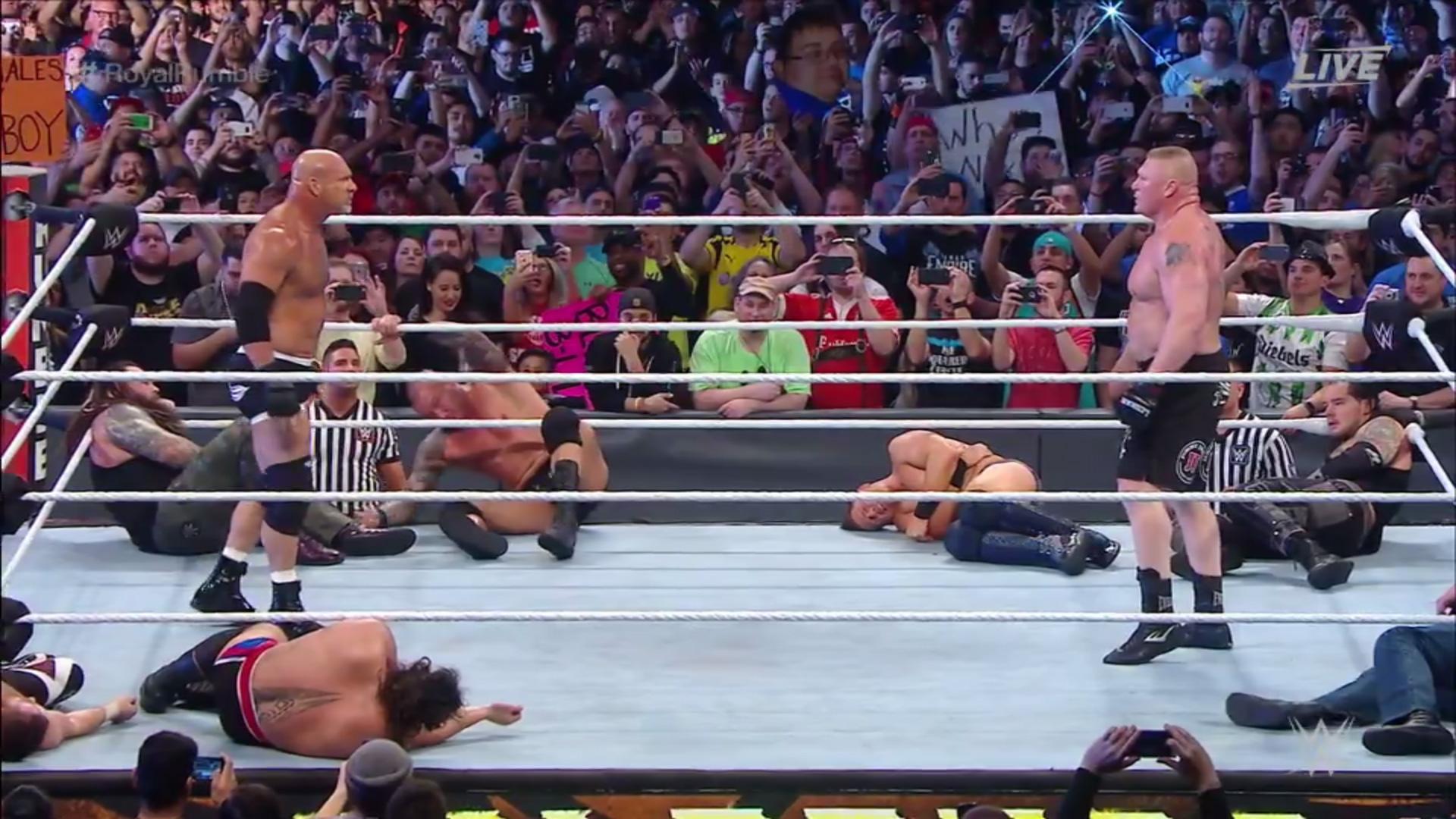 Royal Rumble Results: Goldberg ELIMINATES Brock Lesnar Moments After Entering The 30 Man Over The Top Rope Spectacular