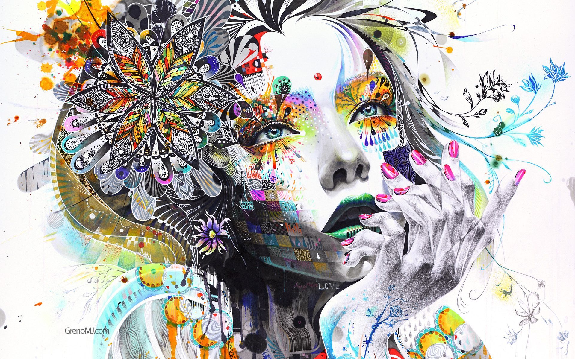 Abstract Woman Painting Wallpaper