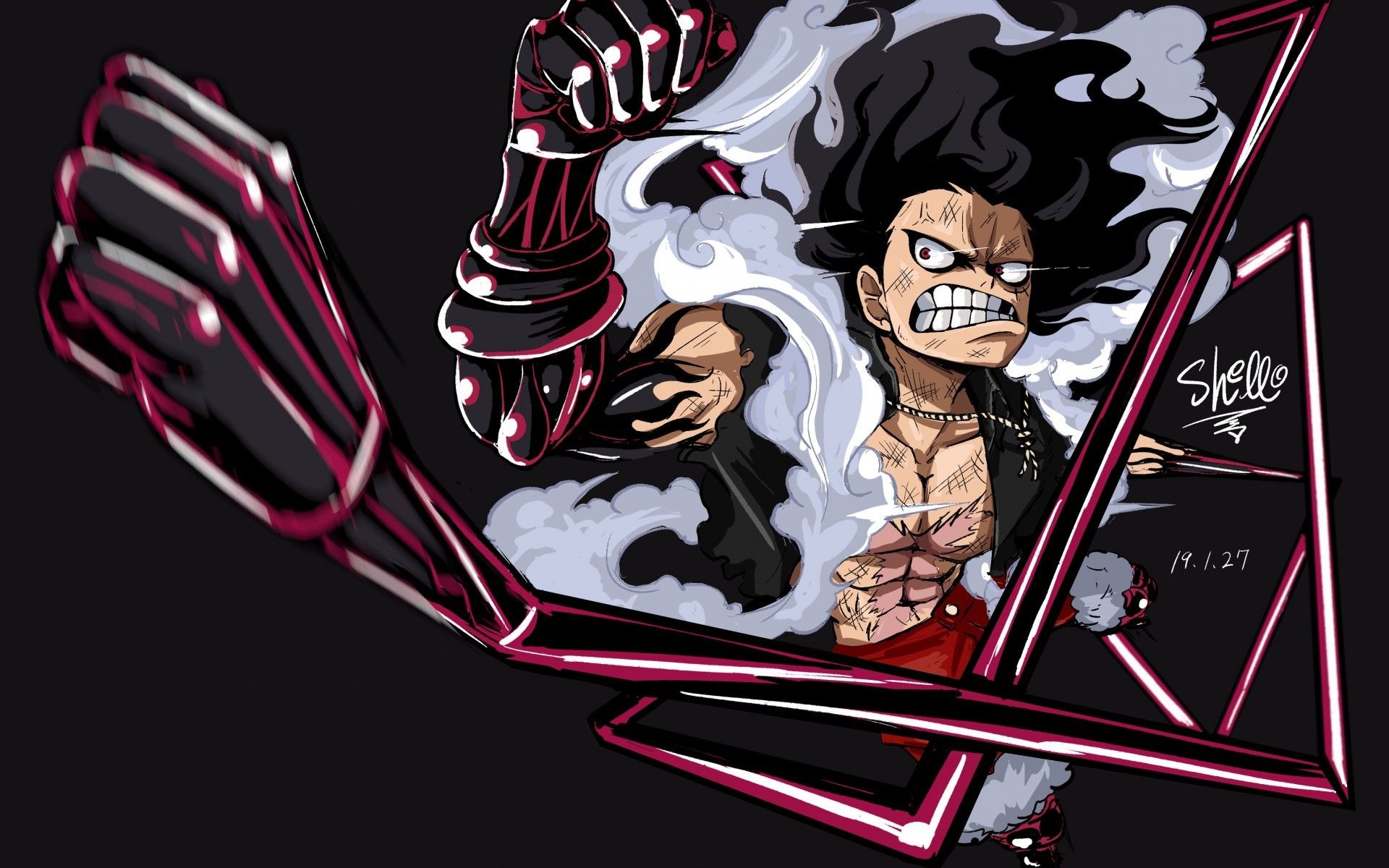 Luffy, One Piece, Fist, Angry Gear 4 Snakeman