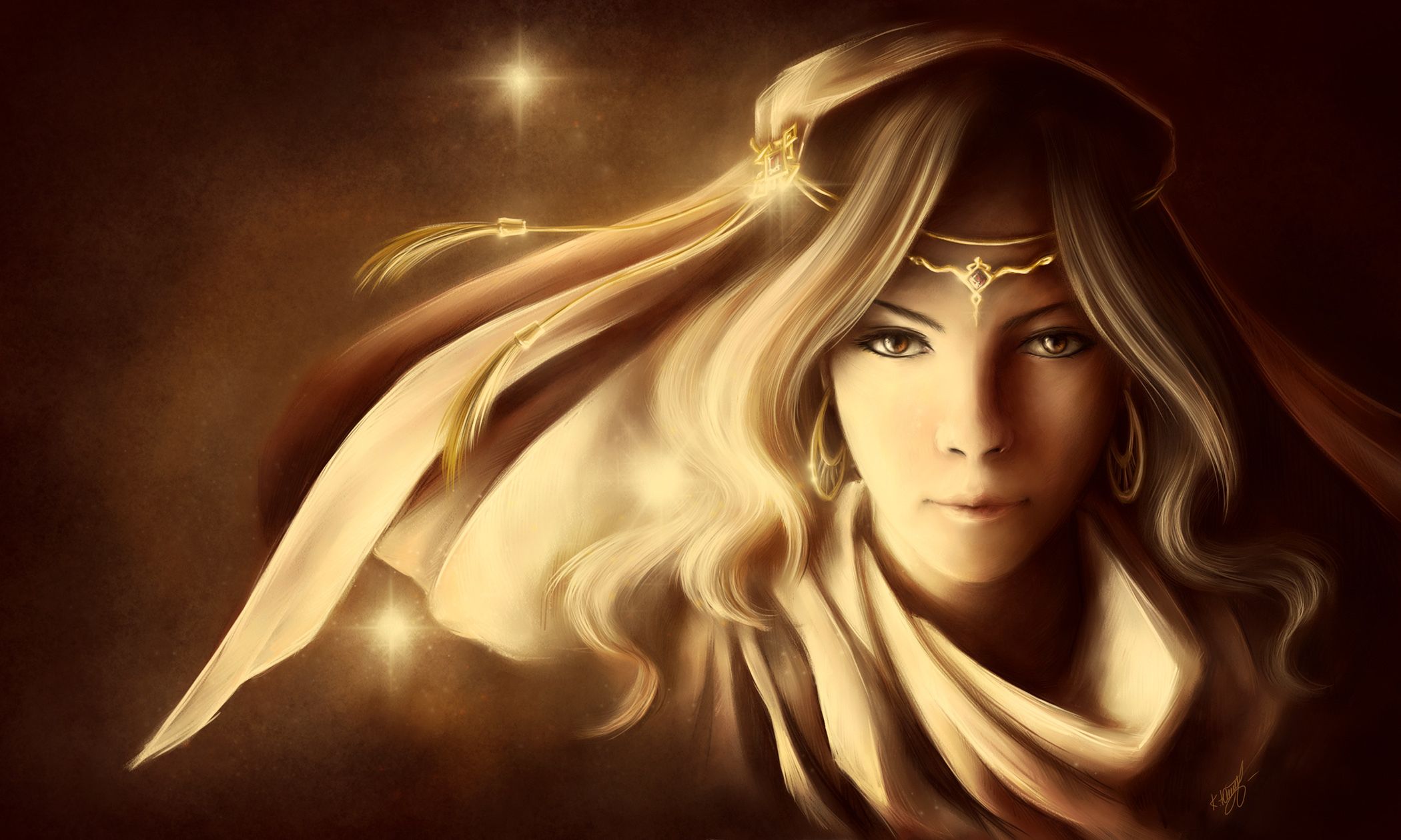 Painting Art Face Girls Fantasy girl women blonde wallpaperx1260