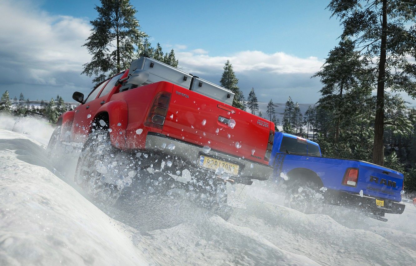Wallpaper trucks, Forza Horizon 4, Snowy trucks image for desktop, section игры