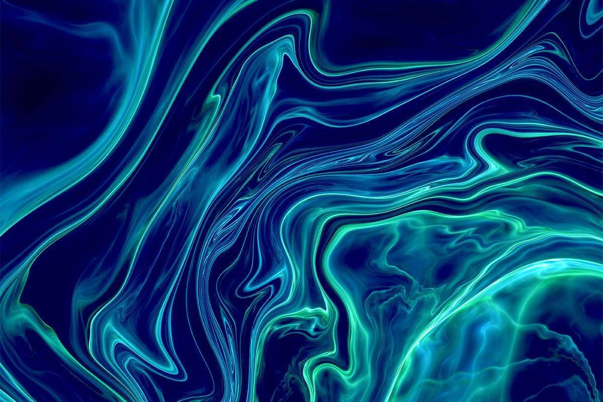 Strange lines form a pattern. There is a weird new state of matter that can't be stirred or push. Blue abstract painting, States of matter, Blue marble wallpaper