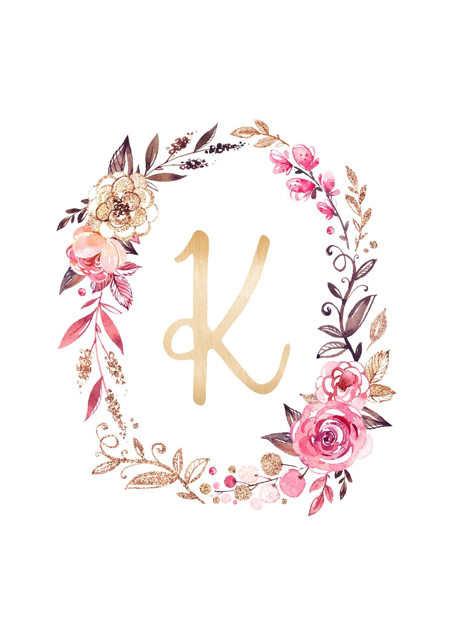 Letter k with flower Wallpapers Download  MobCup