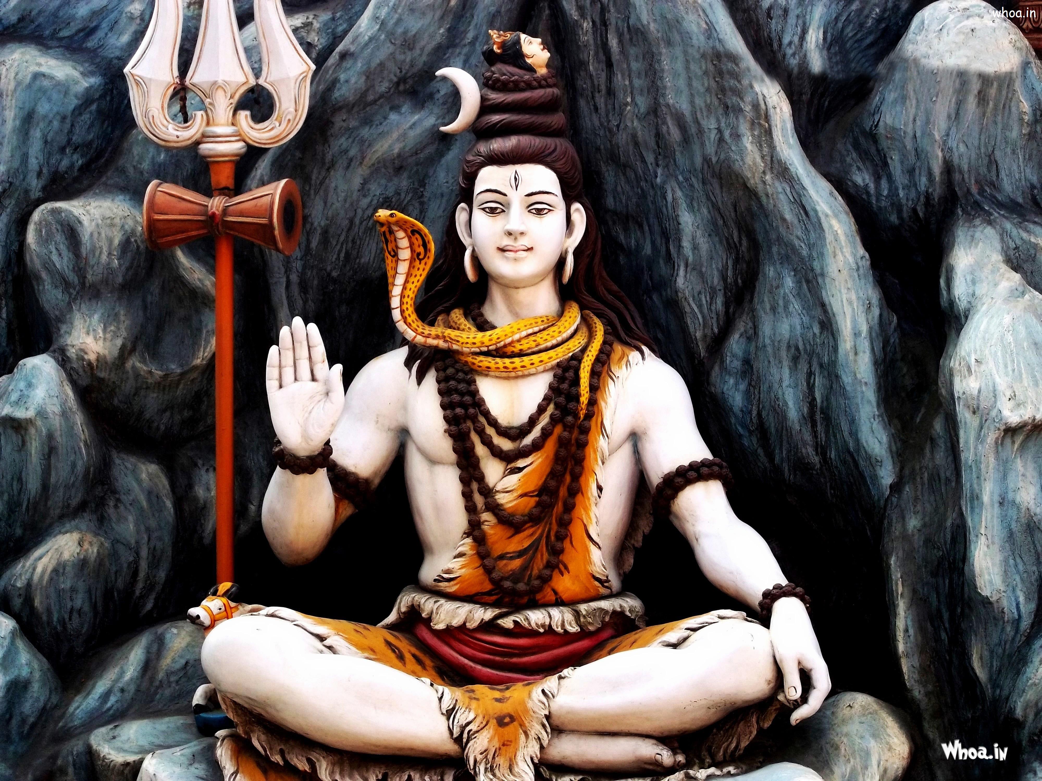 Bholenath Best Hand Painting Shiva Wearing Rudraksha